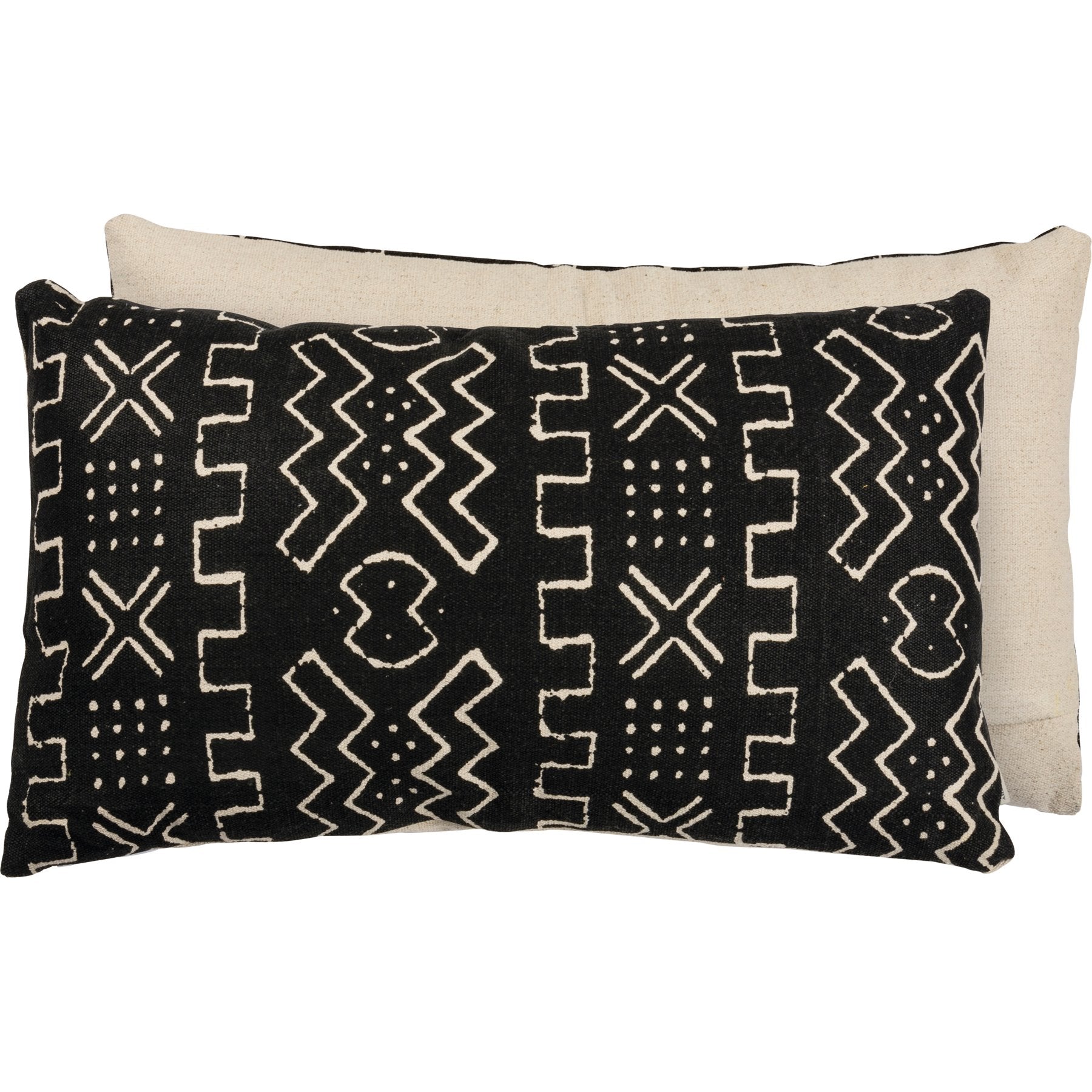 Black Geometric Decorative Throw Pillow with Zipper Cover - Primitives by Kathy