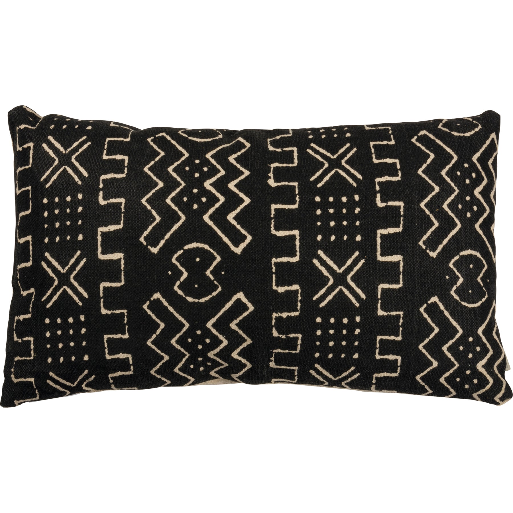 Black Geometric Decorative Throw Pillow with Zipper Cover - Primitives by Kathy