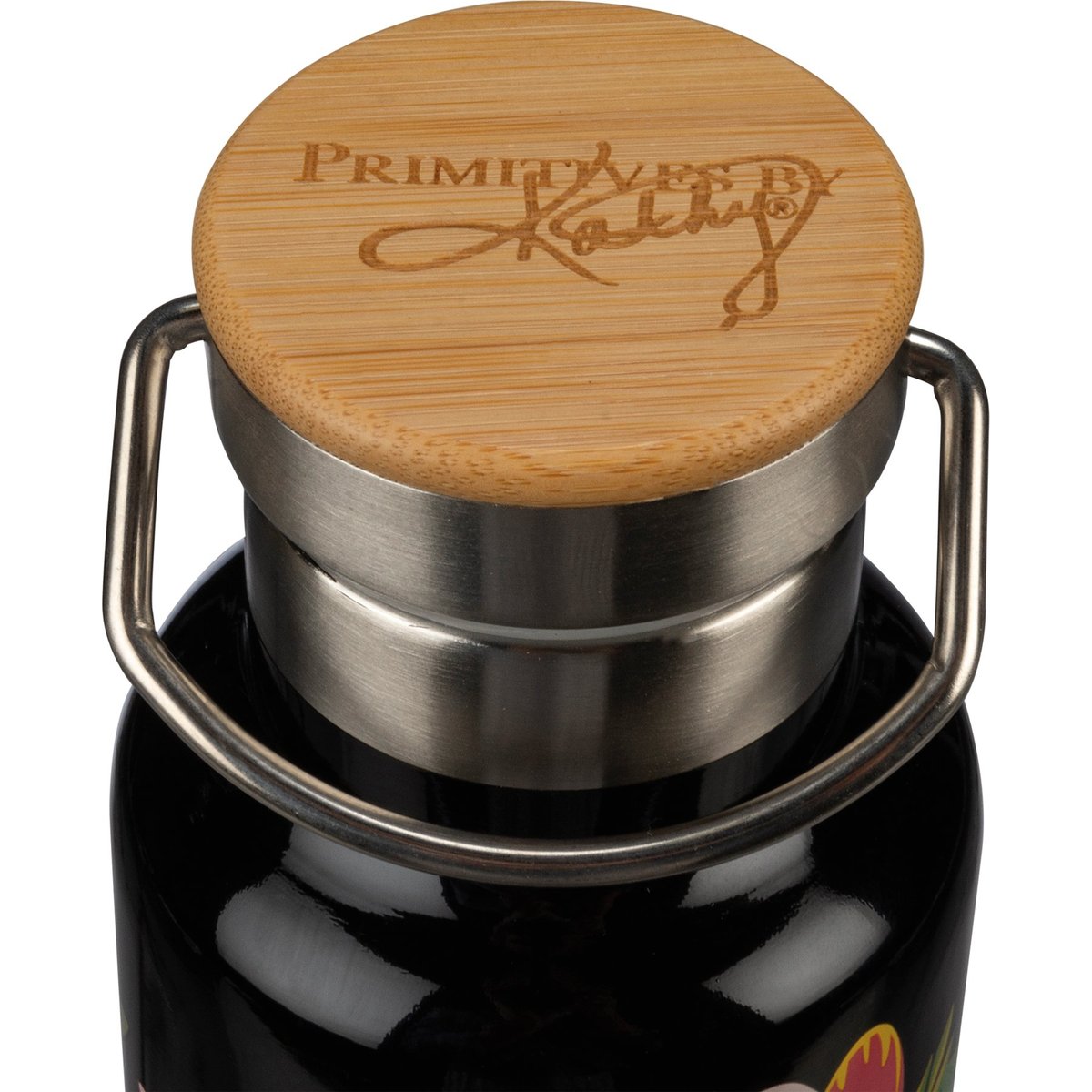 Empowering Floral Stainless Steel Insulated Bottle with Bamboo Lid, 25 Oz Capacity