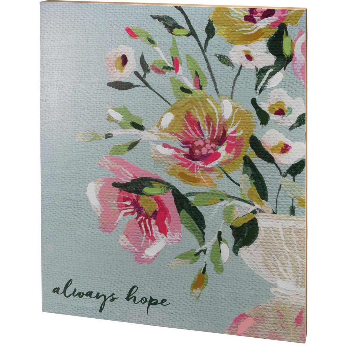Inspiring Botanical Always Hope Spread Kindness Wood Box Sign Set Decor