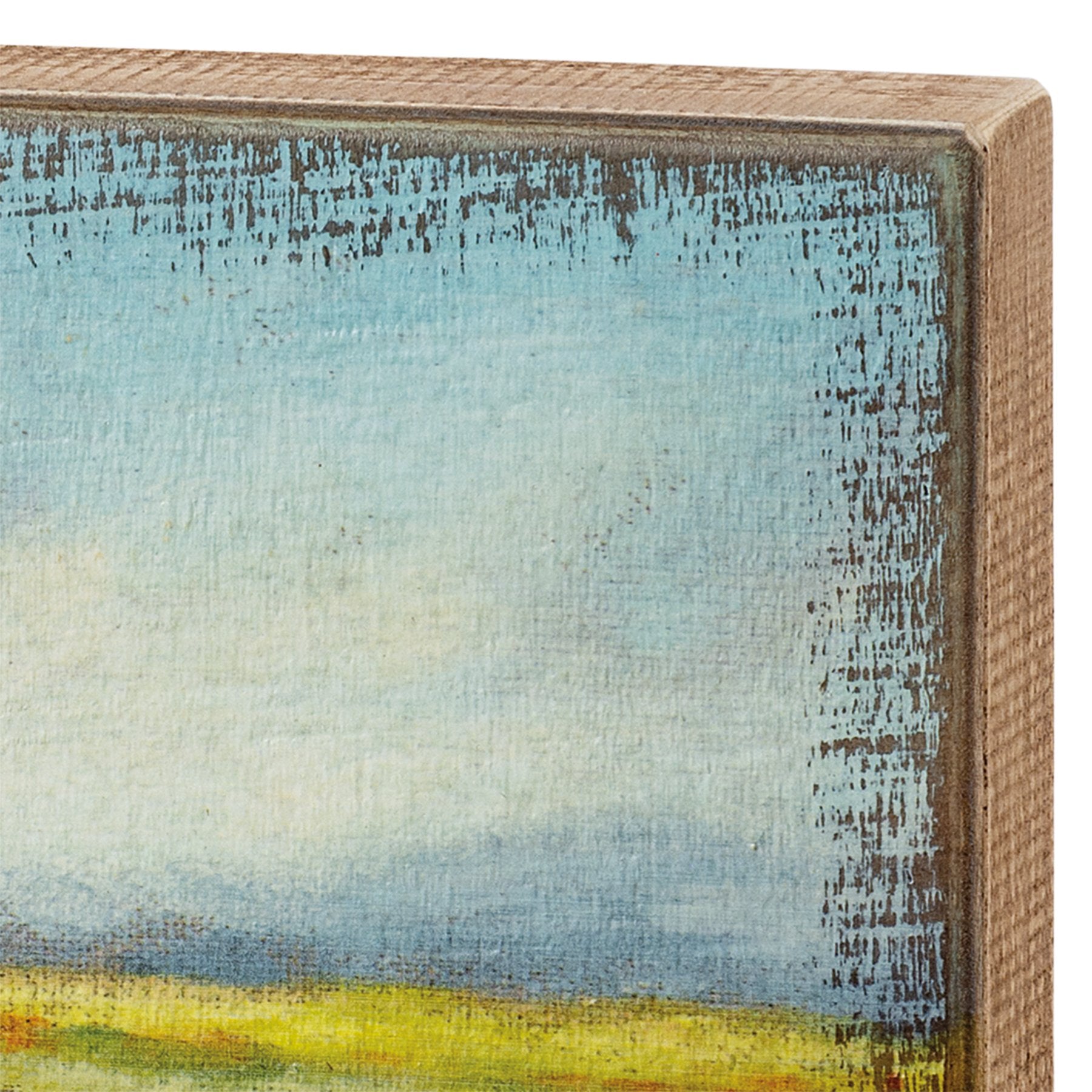 Rustic Farmhouse Horse in Field Box Sign - Textured Burlap Canvas Decor