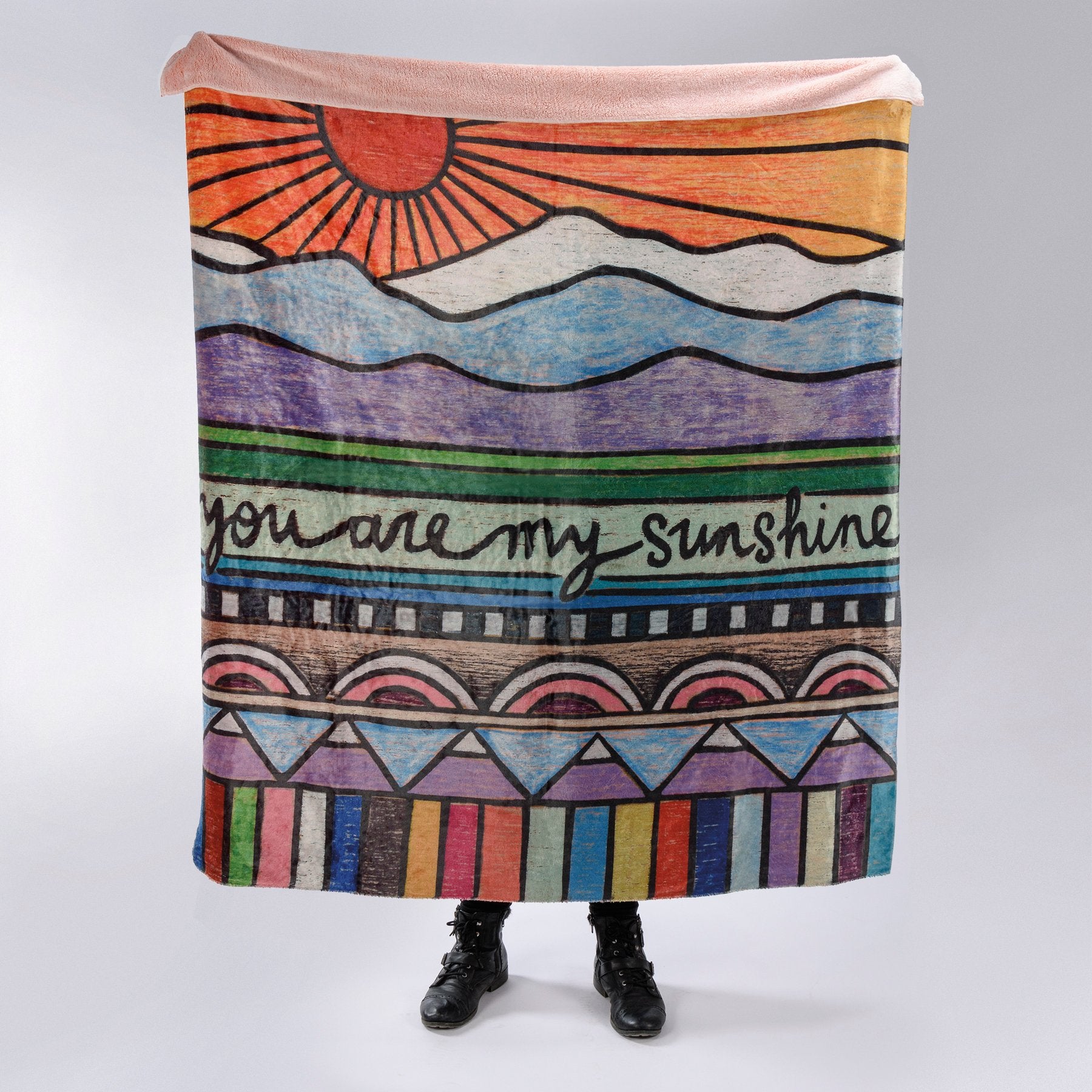 Soft Plush Flannel 'You Are My Sunshine' Woodburned Sentiment Throw Blanket