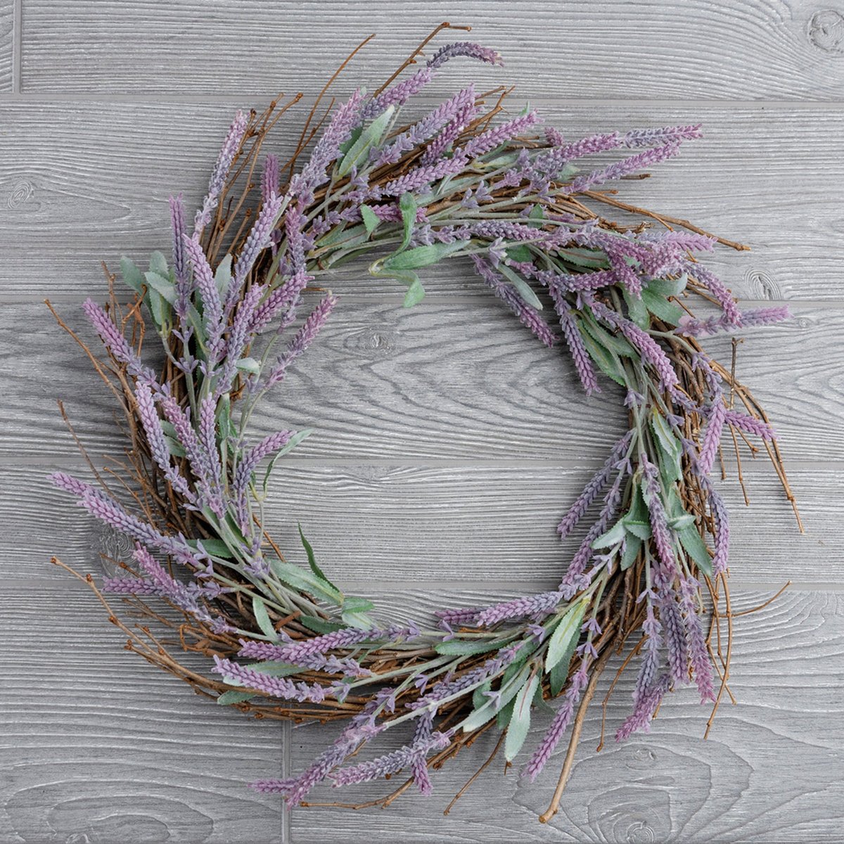 Vibrant Artificial Lavender Wreath for Door or Wall Decor - 20 Inch Floral Home Accent