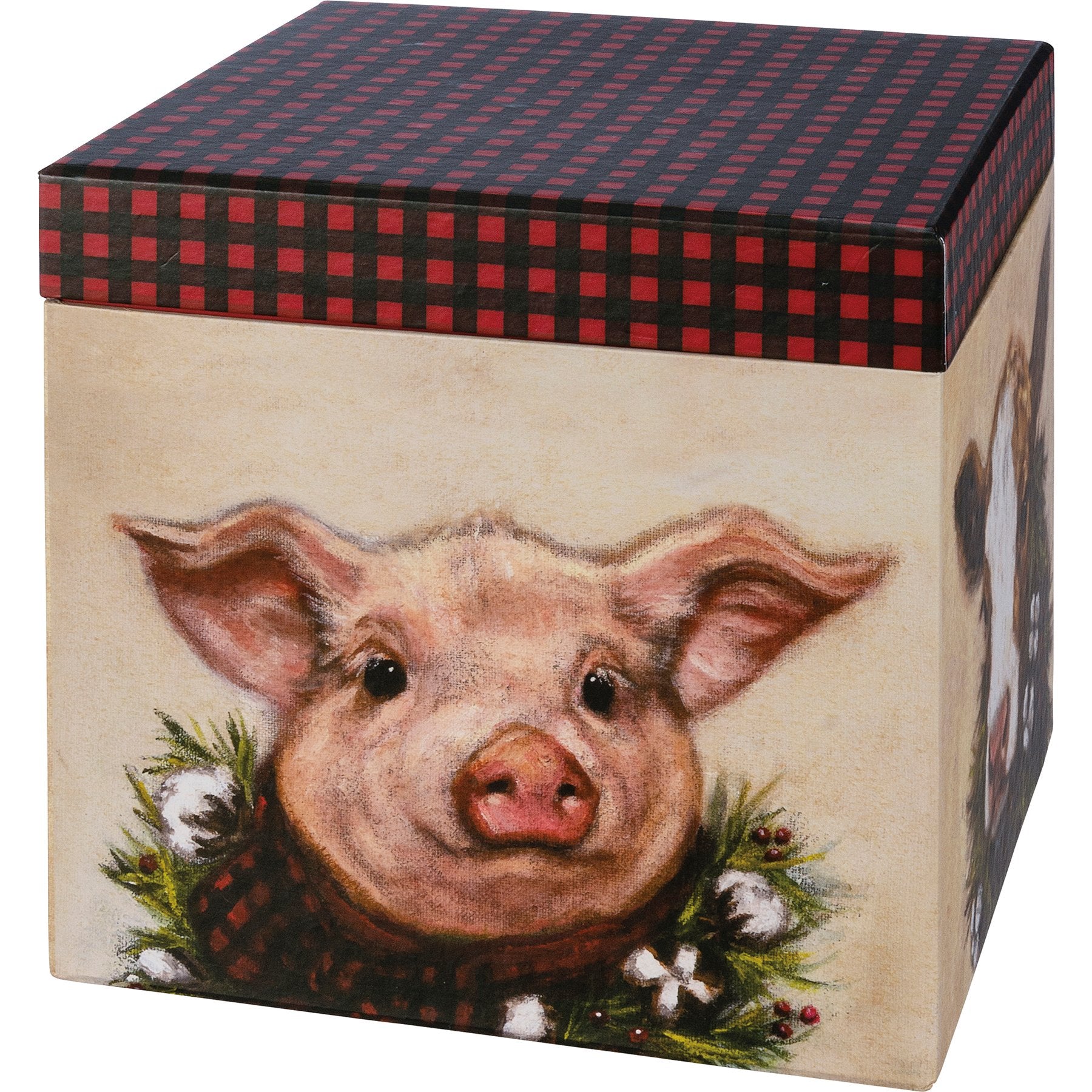 Charming Merry Farm Christmas Stacking Storage Boxes Set with Wintry Animal Designs
