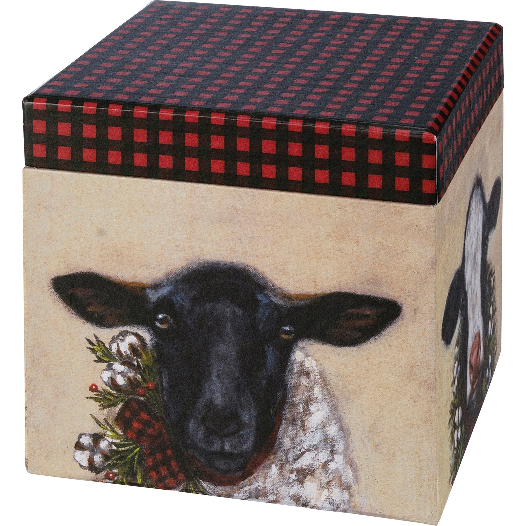 Charming Merry Farm Christmas Stacking Storage Boxes Set with Wintry Animal Designs