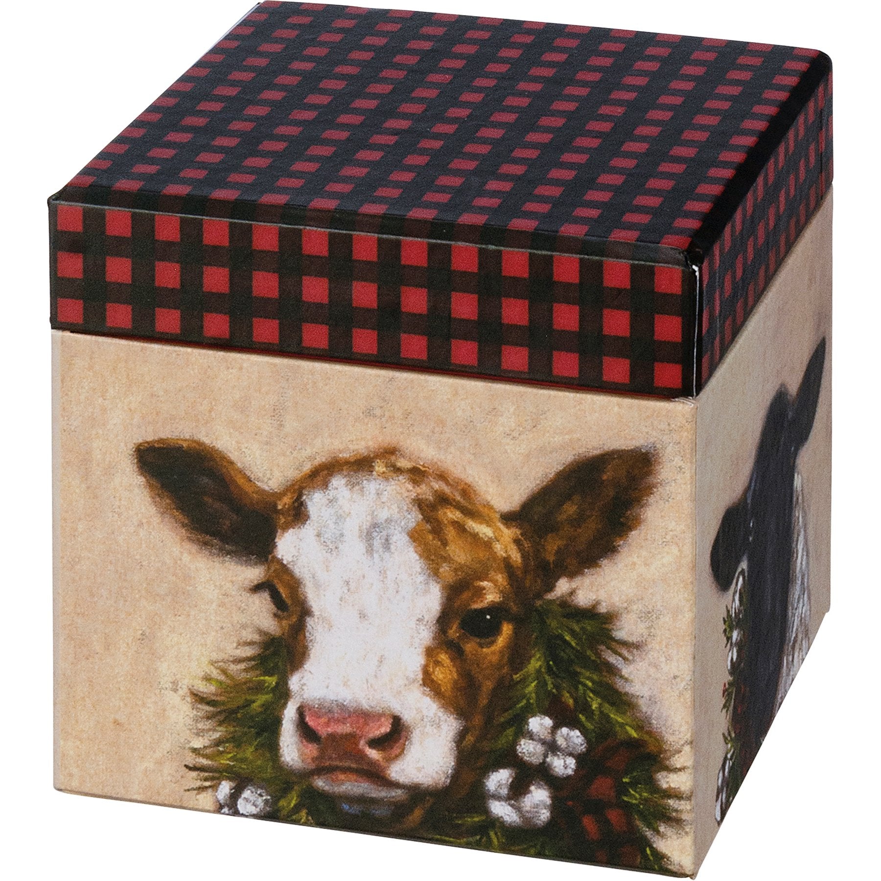 Charming Merry Farm Christmas Stacking Storage Boxes Set with Wintry Animal Designs