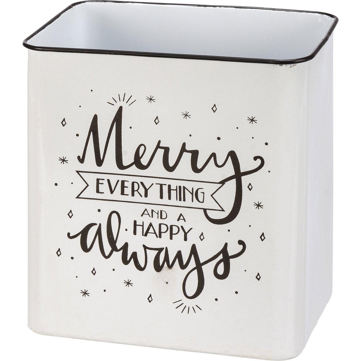 Festive Merry Everything Metal Bin Set - Holiday Storage & Home Decor