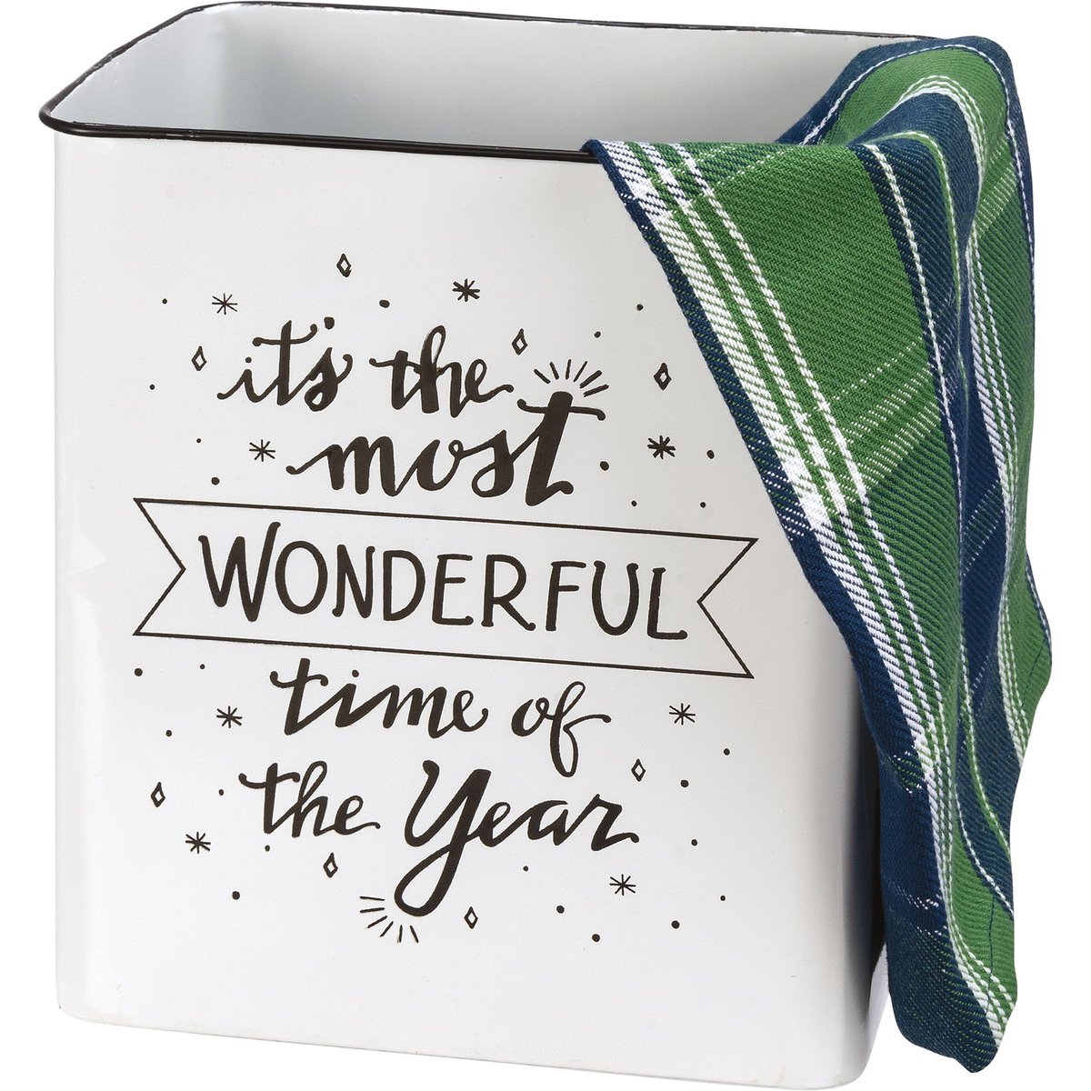 Festive Merry Everything Metal Bin Set - Holiday Storage & Home Decor