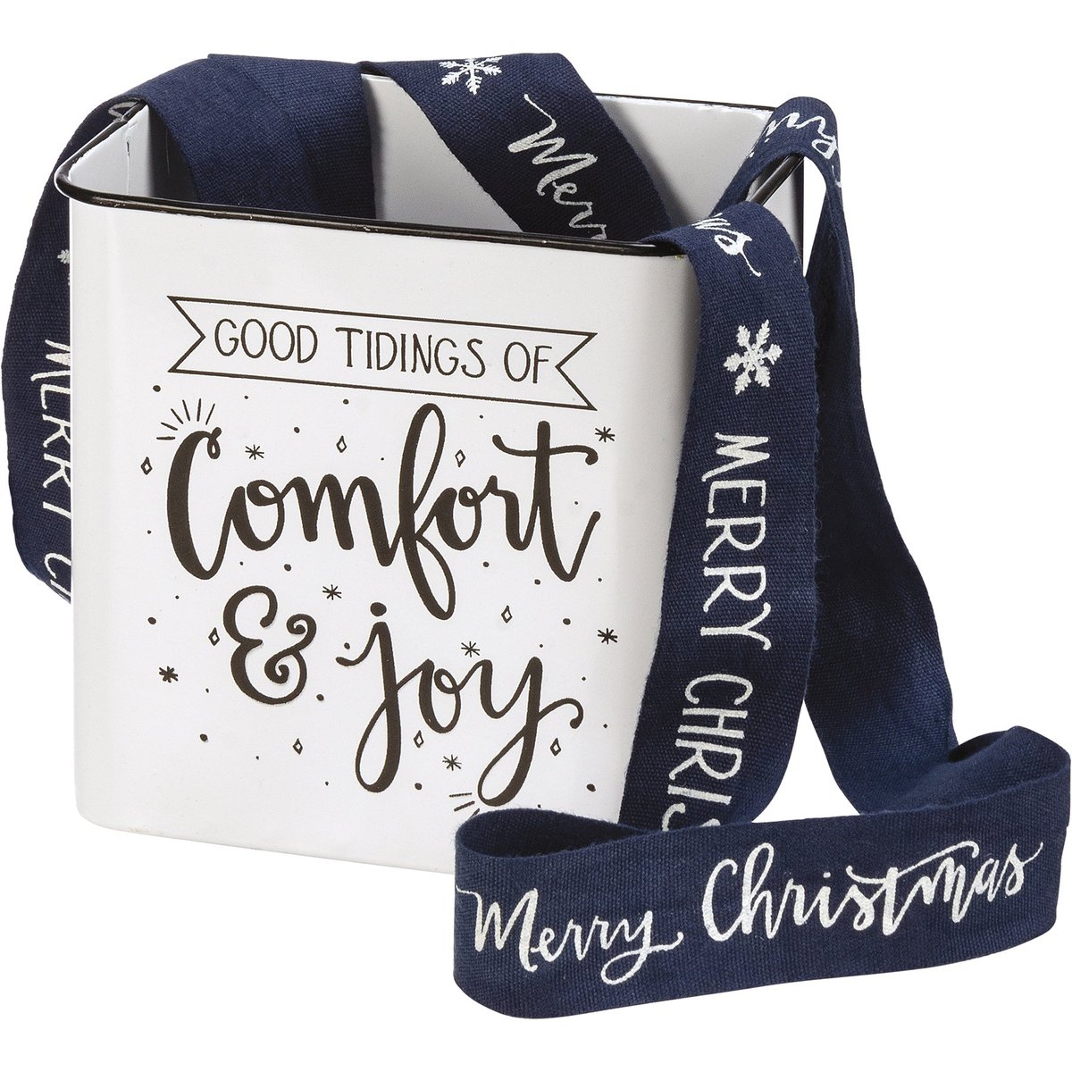 Festive Merry Everything Metal Bin Set - Holiday Storage & Home Decor