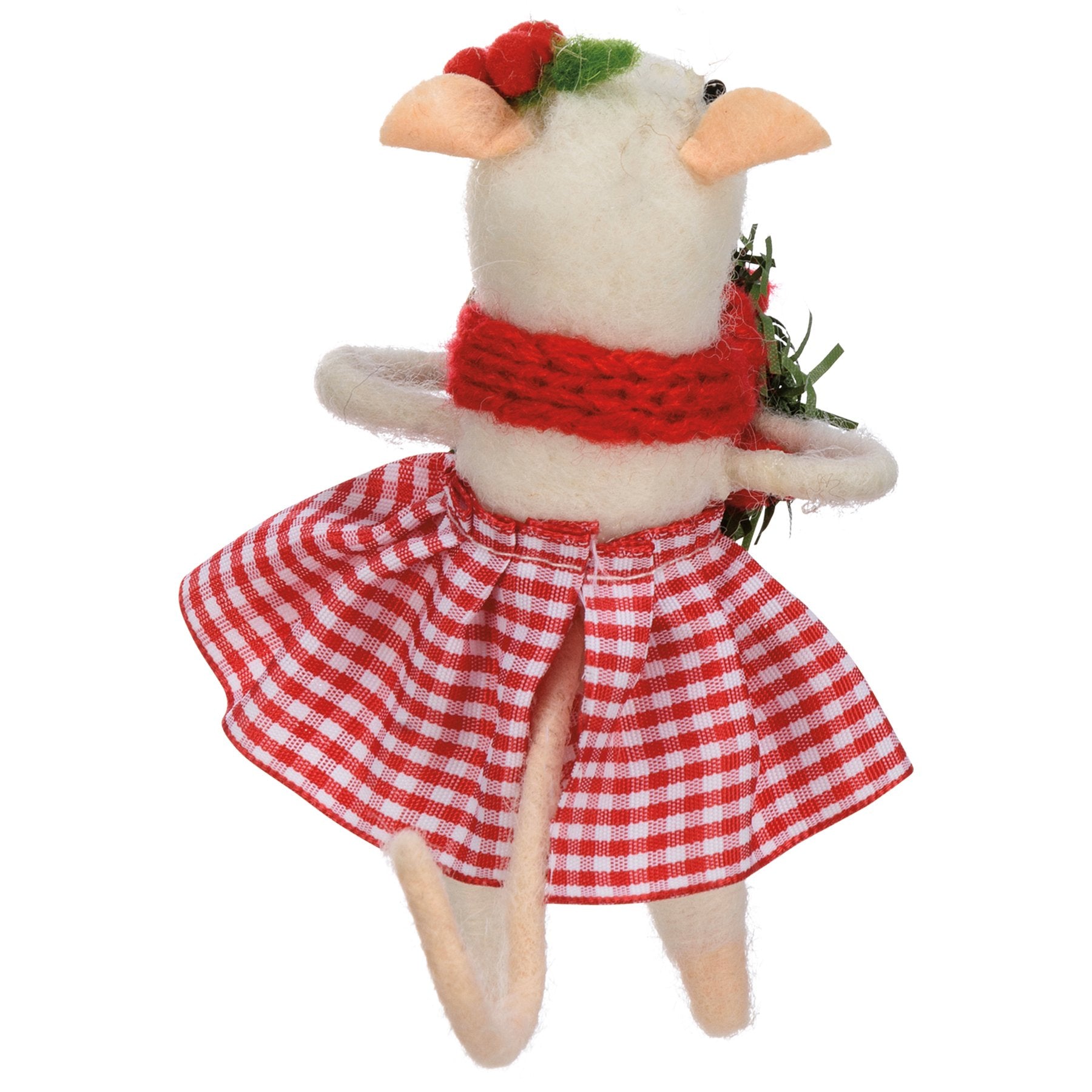 Charming Five-Piece Christmas Mice Critter Set with Festive Knit Outfits