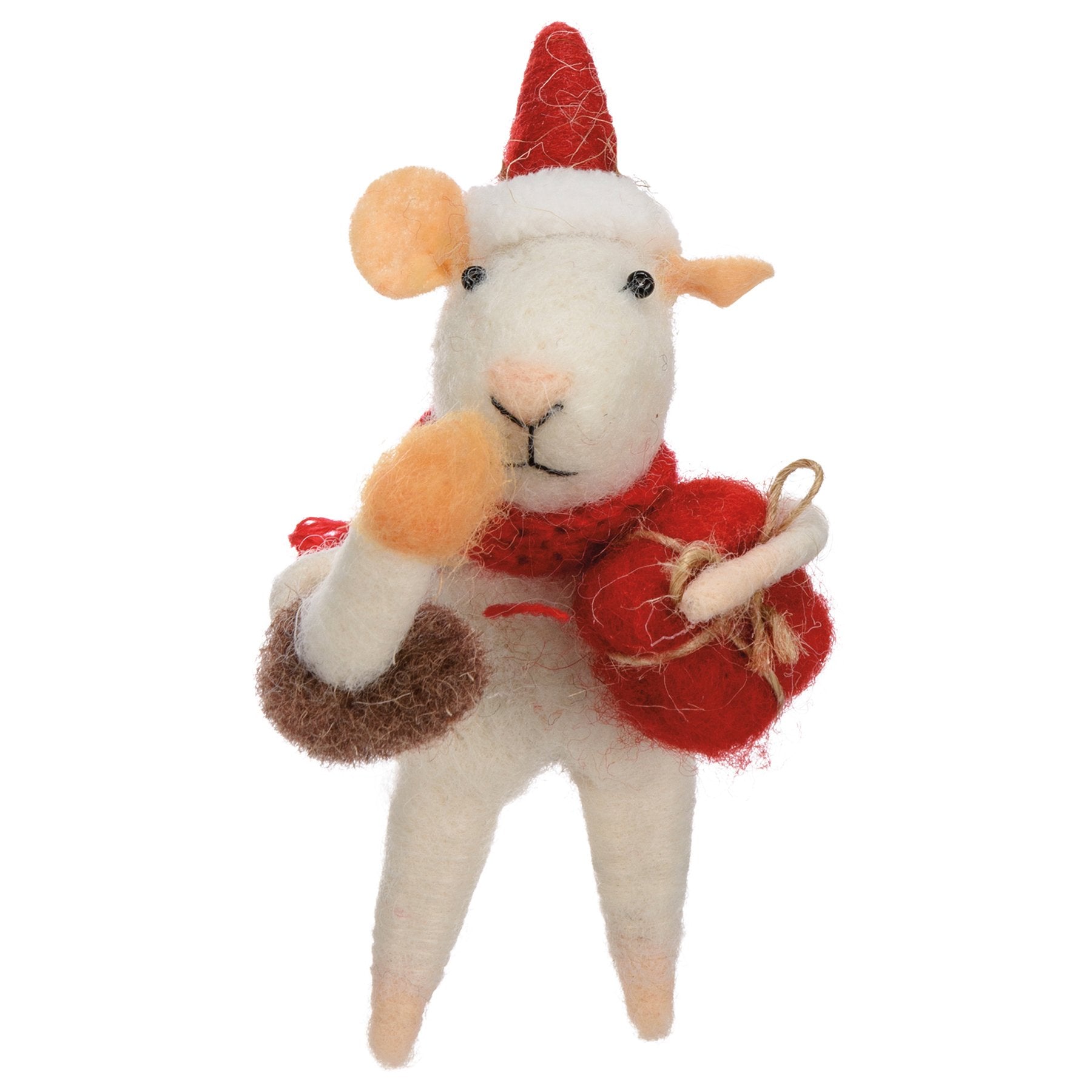 Charming Five-Piece Christmas Mice Critter Set with Festive Knit Outfits