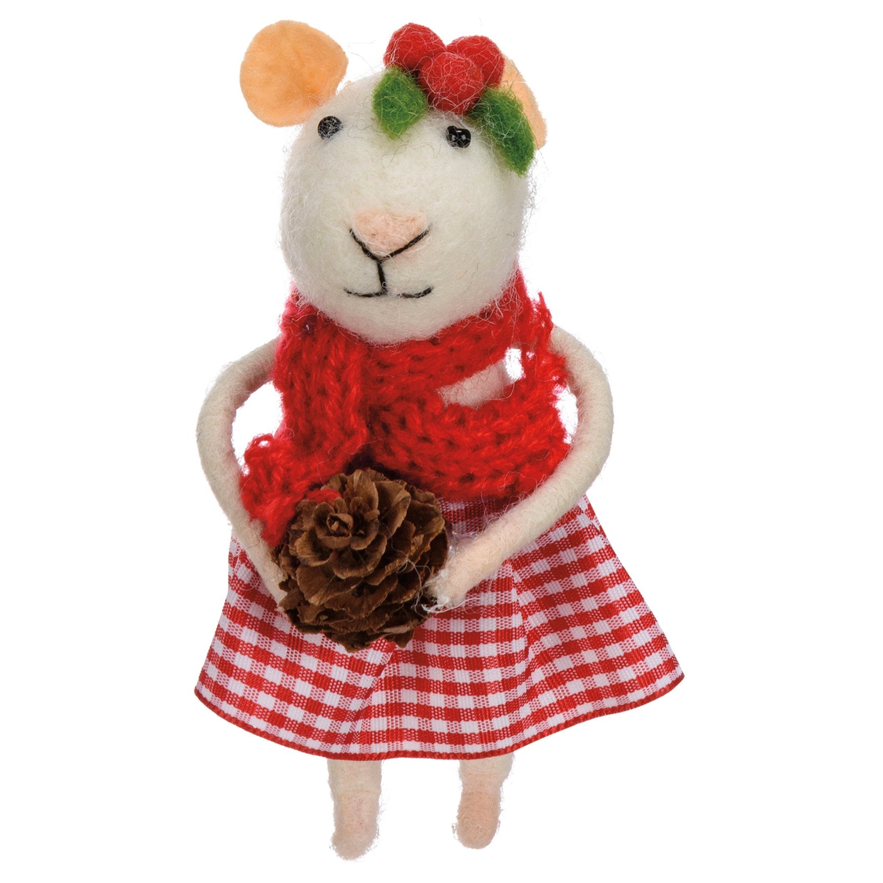 Charming Five-Piece Christmas Mice Critter Set with Festive Knit Outfits