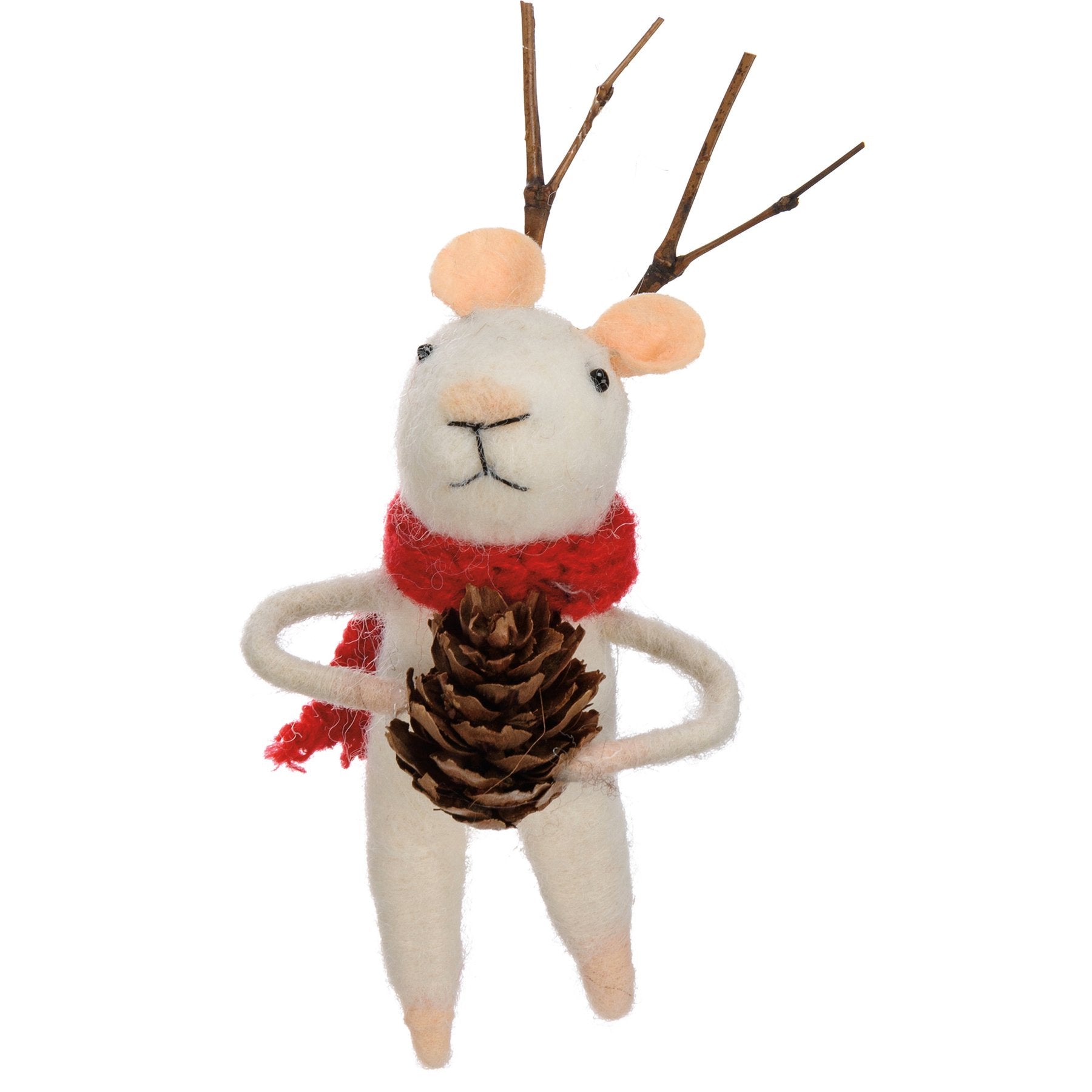 Charming Five-Piece Christmas Mice Critter Set with Festive Knit Outfits