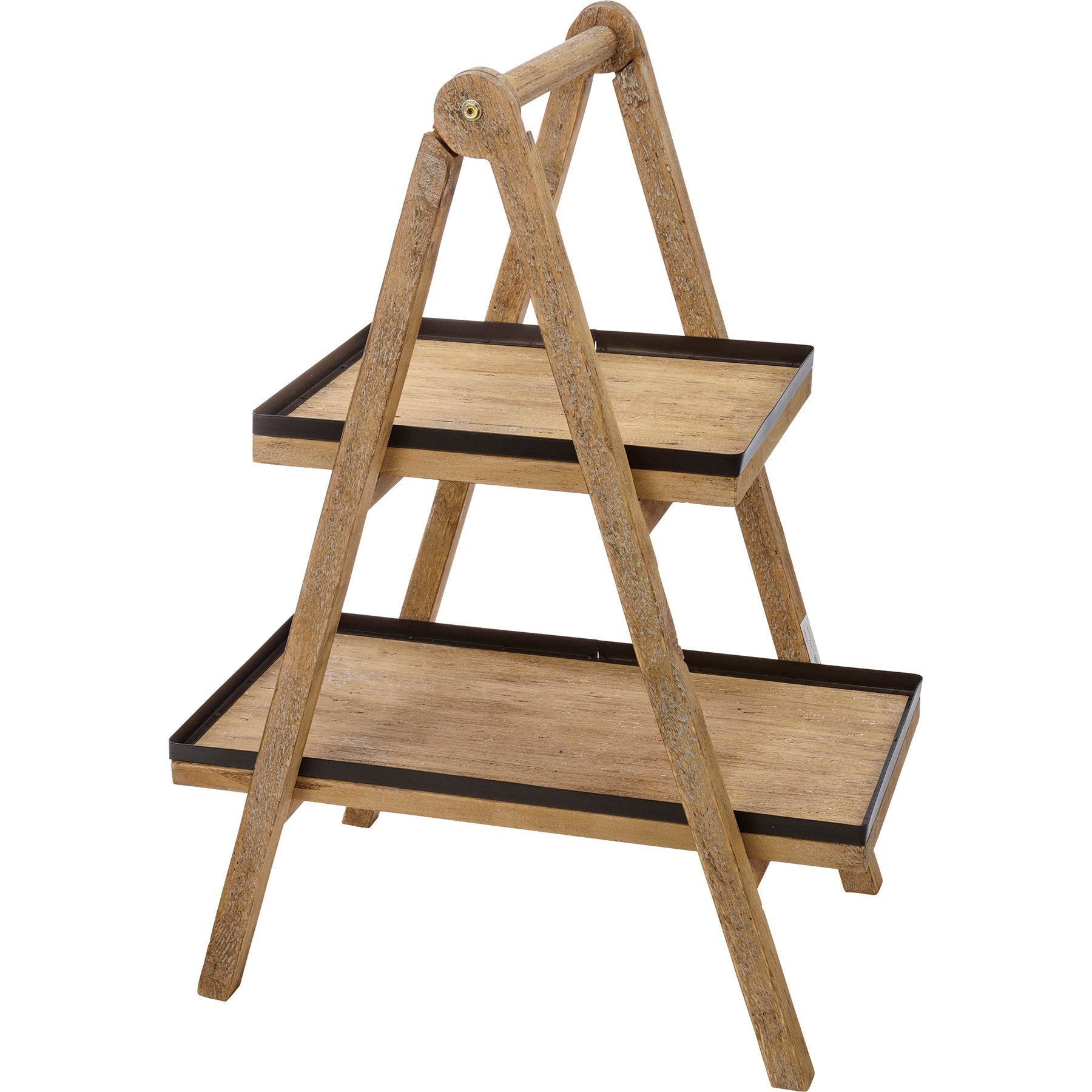 Charming Two-Tiered Rustic Ladder Tray for Farmhouse Home Decor Display