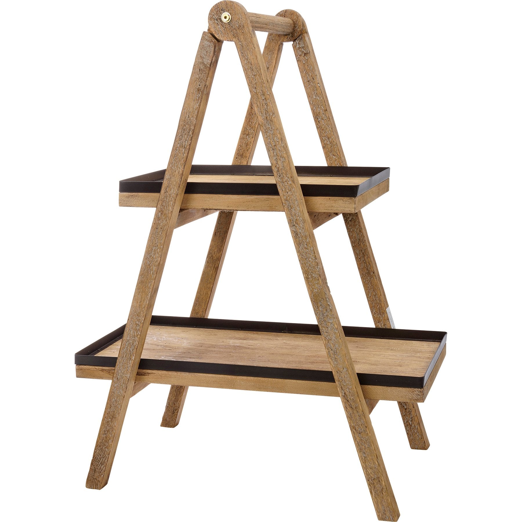 Charming Two-Tiered Rustic Ladder Tray for Farmhouse Home Decor Display