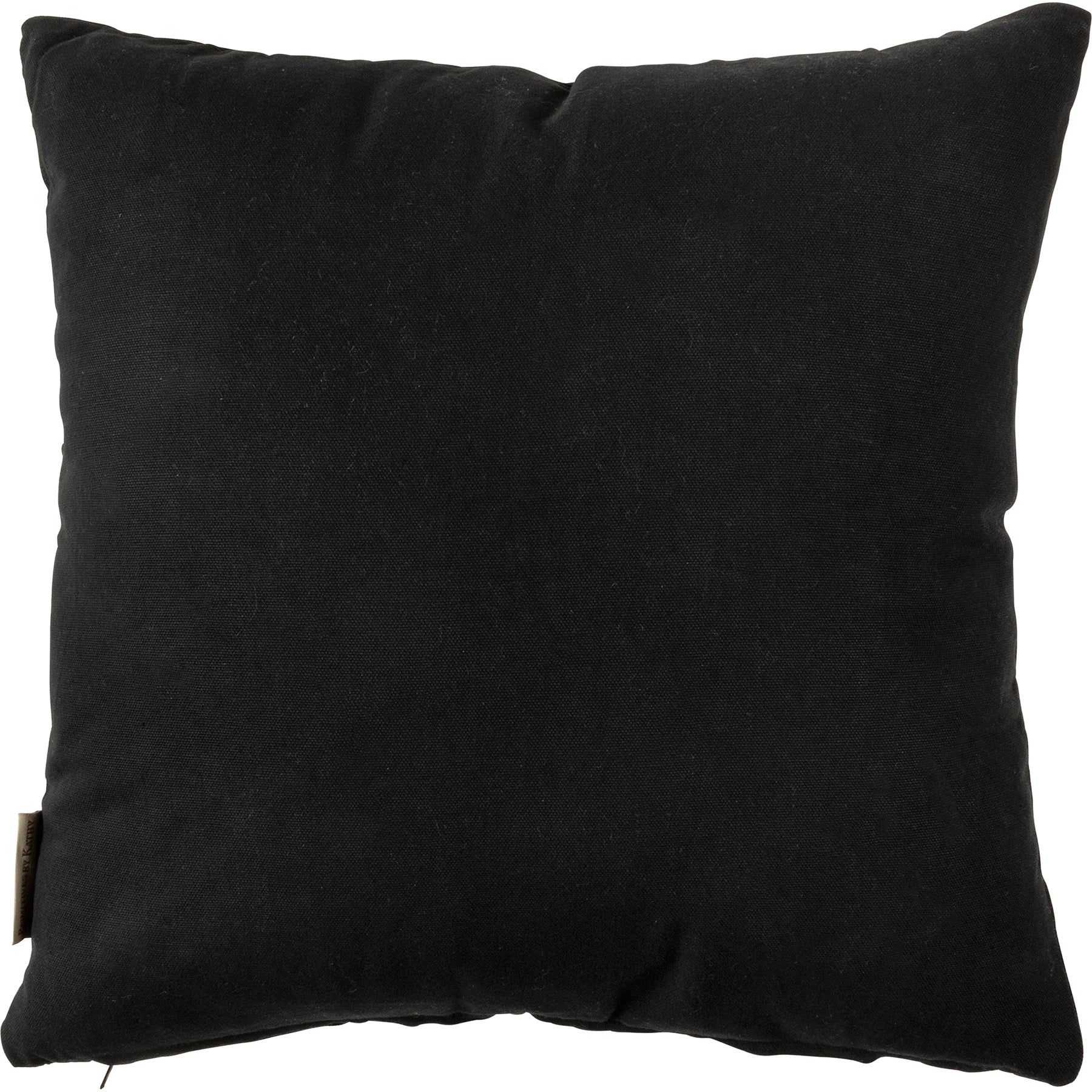 Charming Black Cotton 'Home For The Holidays' Embroidered Throw Pillow