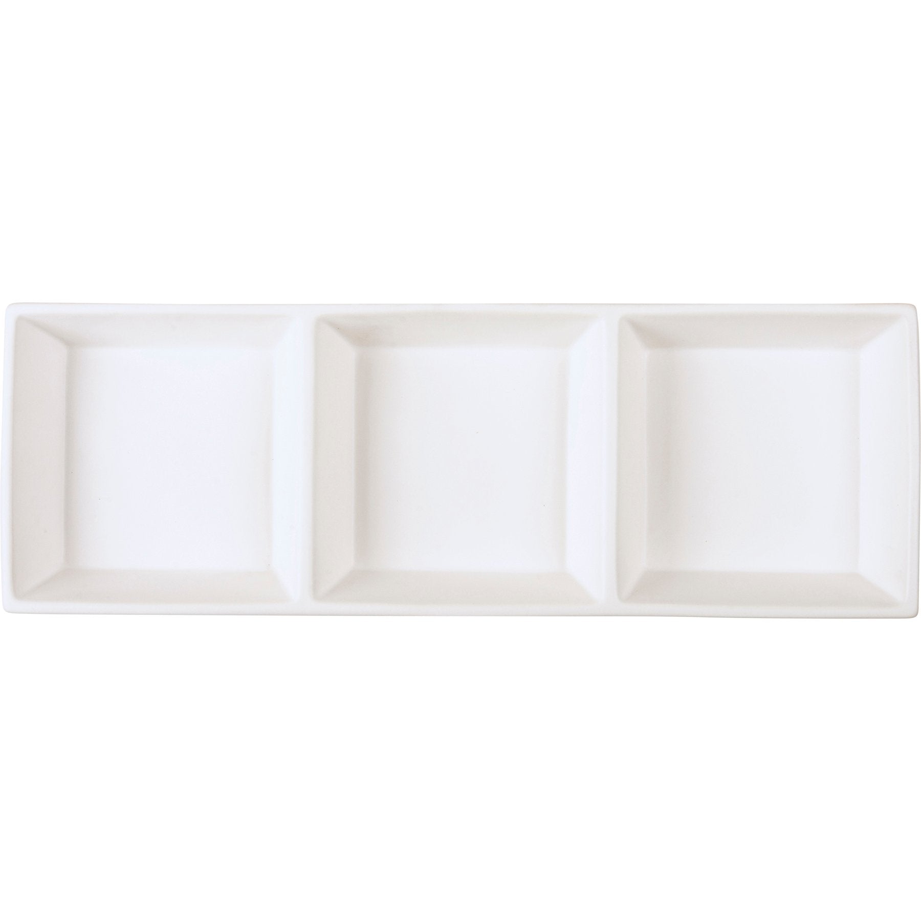 Stylish Black Plaid Stoneware Tidbit Tray, Three Section Appetizer Serving Dish