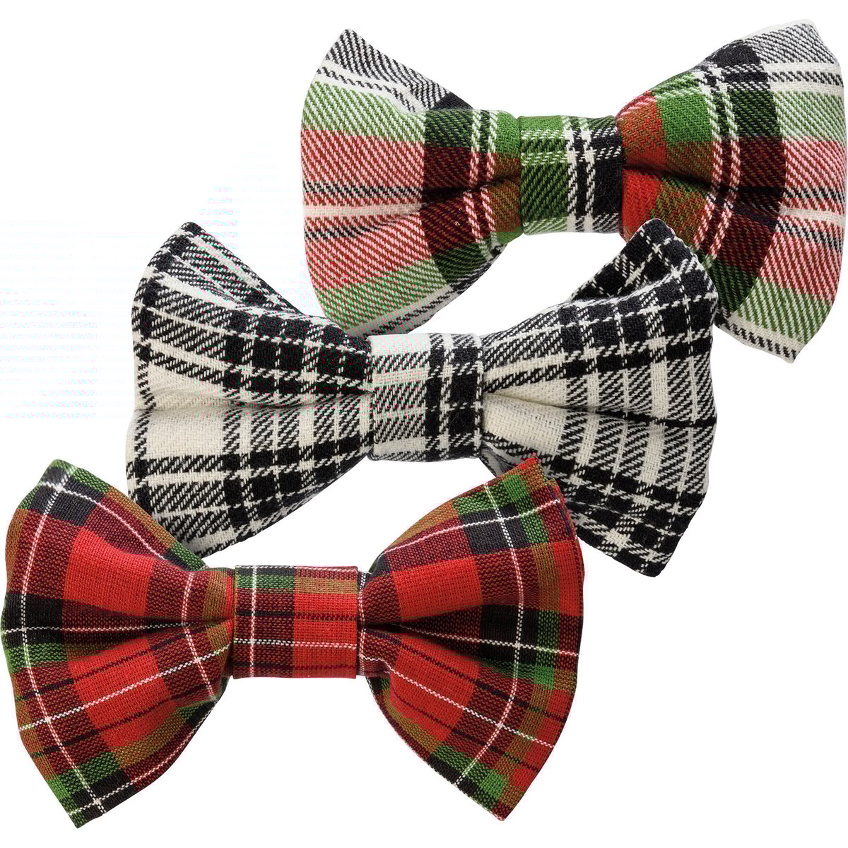 Adorable Plaid Christmas Pet Bow Tie Set for Festive Fido & Feline
