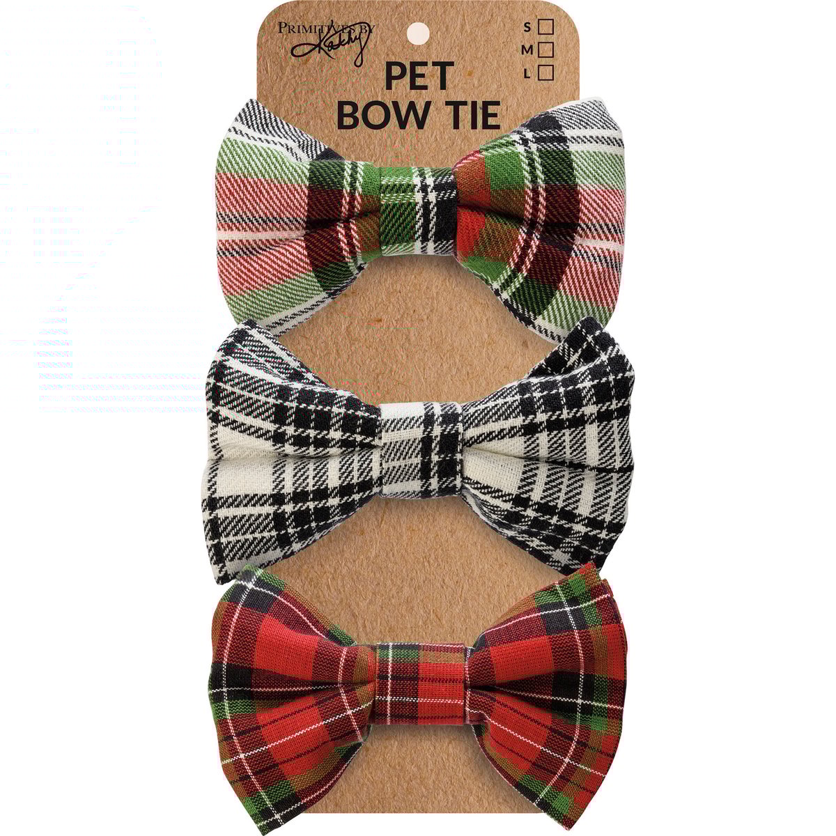 Adorable Plaid Christmas Pet Bow Tie Set for Festive Fido & Feline