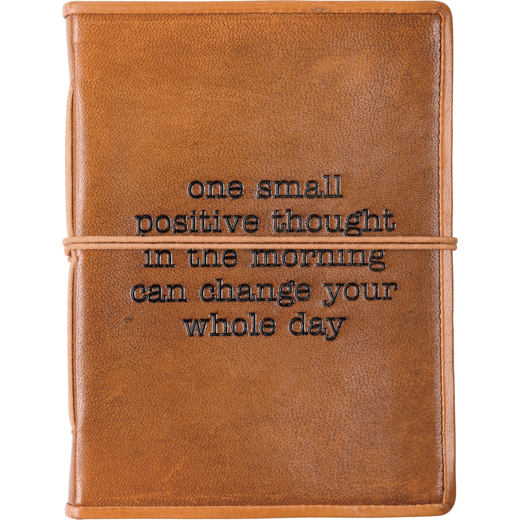 Inspirational Debossed Leather Journal, 96 Unlined Pages, Daily Affirmation Gift