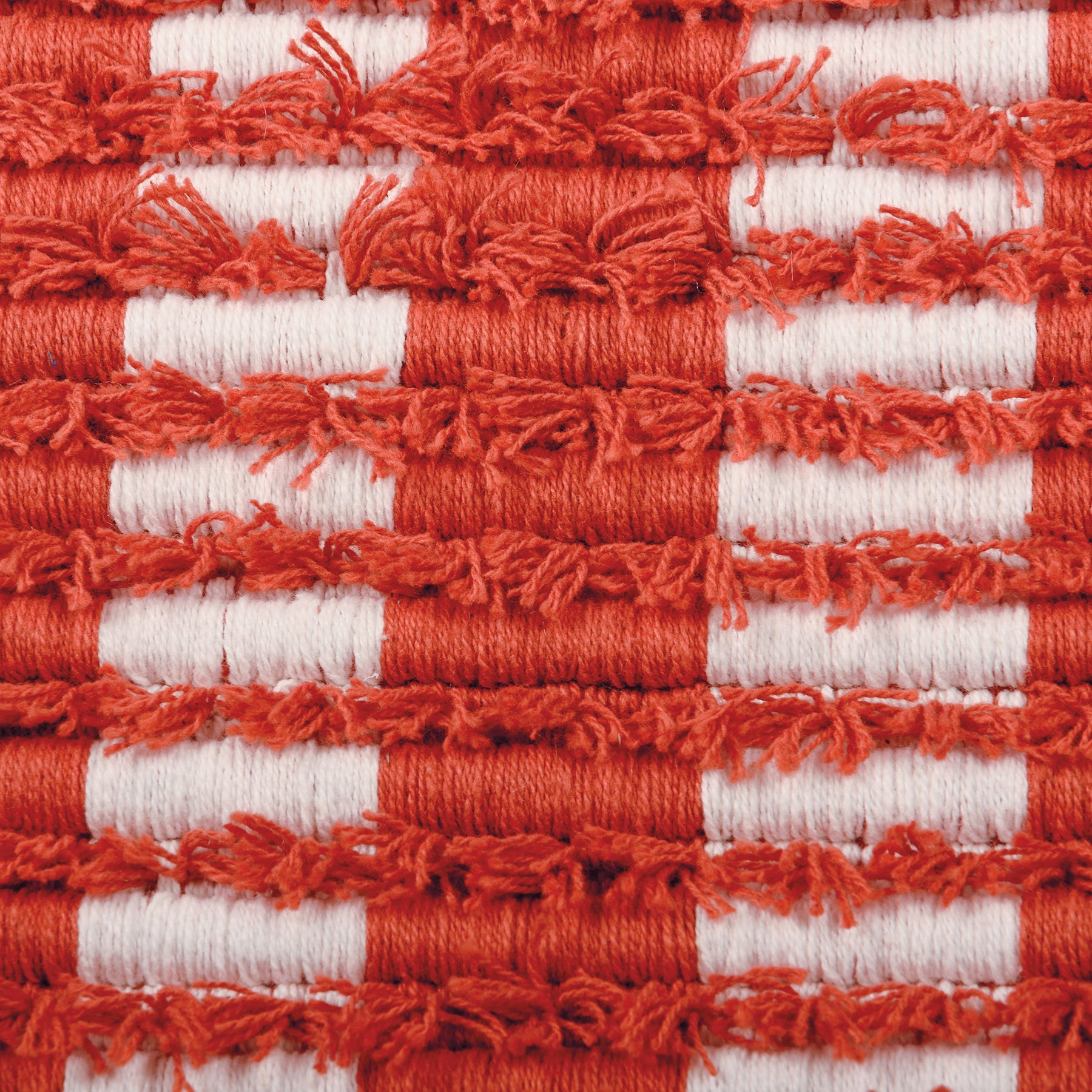 Vibrant Orange Striped Cotton Area Rug with Non-Skid Backing for Home Decor