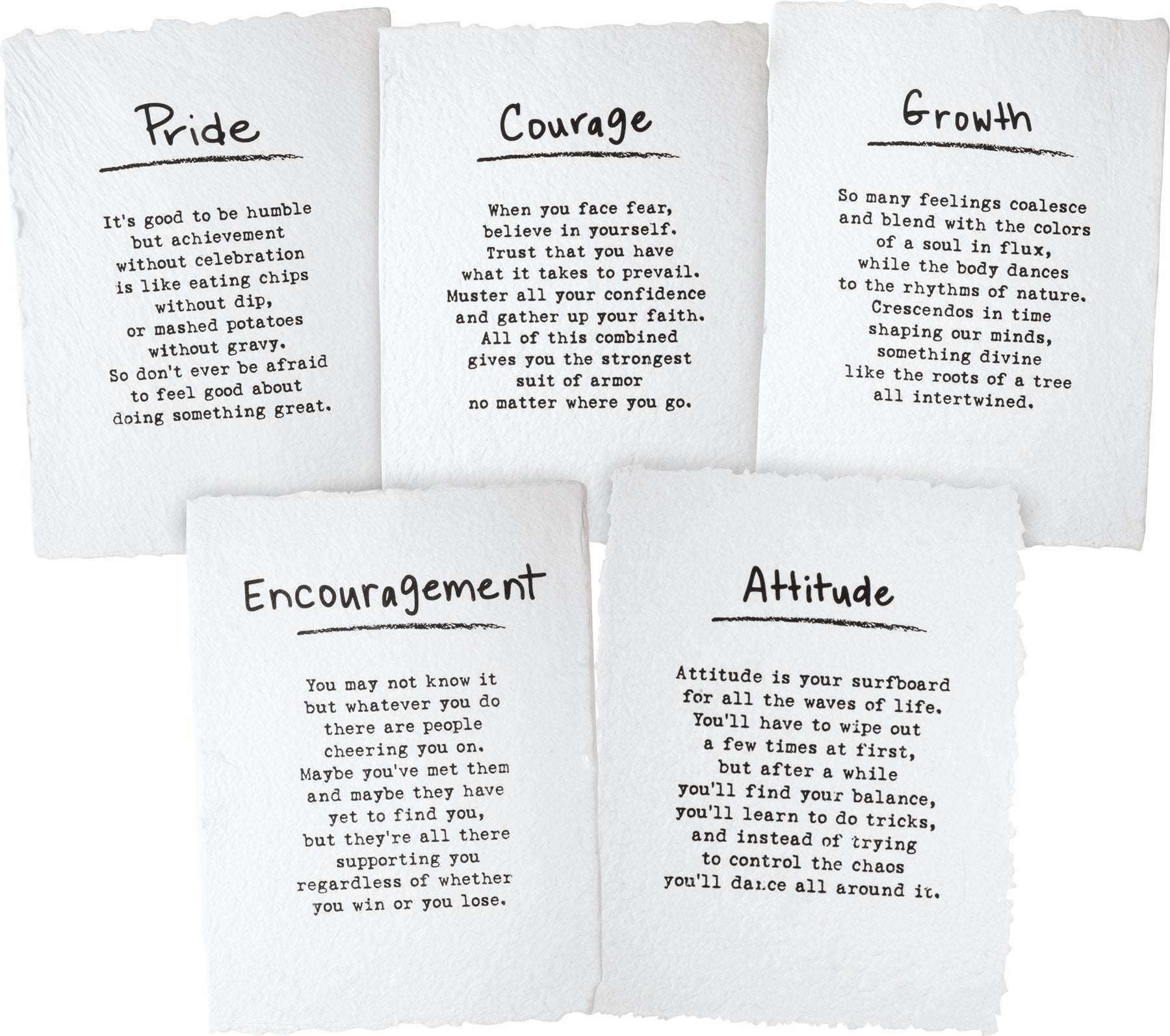 Inspirational Pride Word Art Print Set: Five 12x16 Recycled Paper Designs
