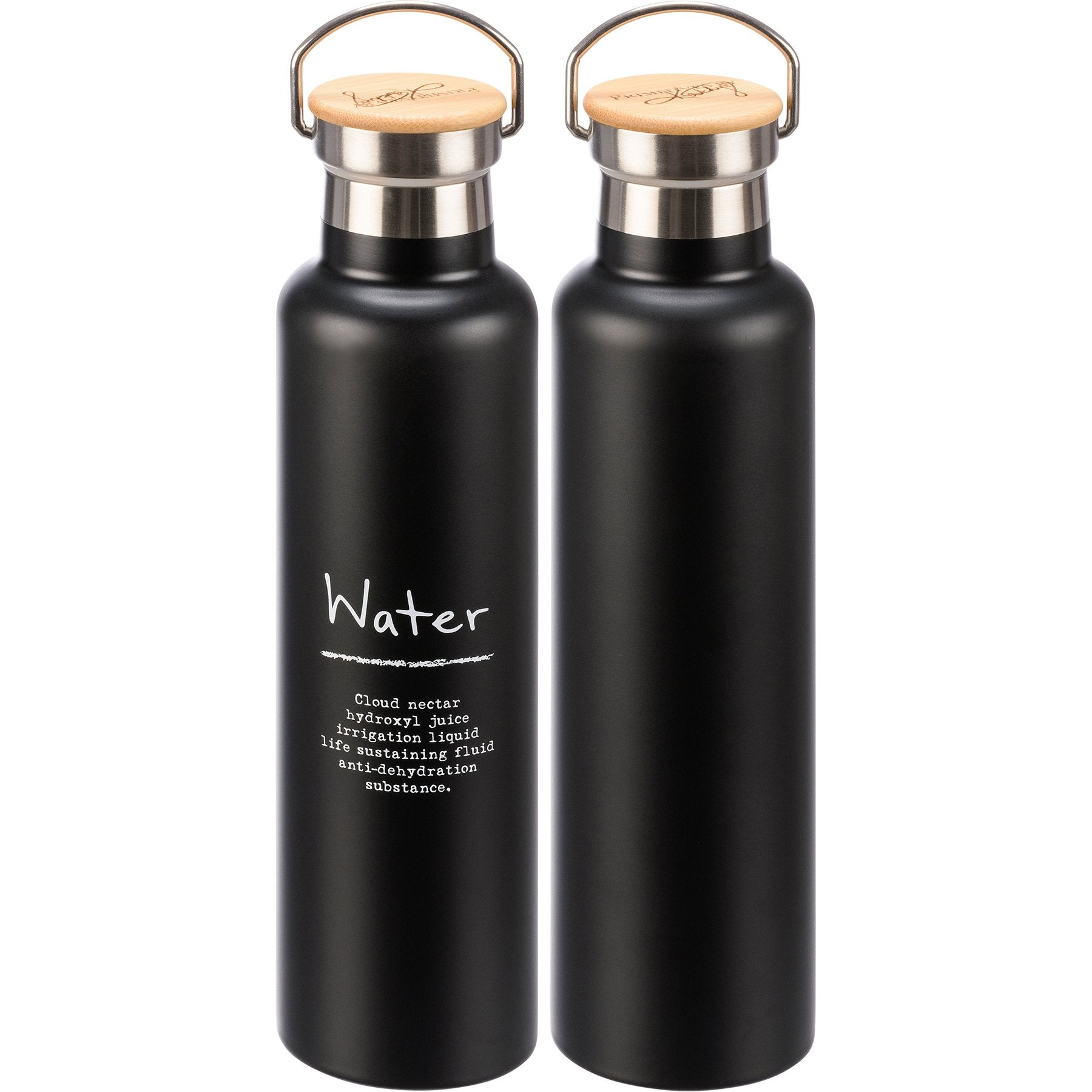 Premium 25oz Stainless Steel Insulated Water Bottle with Elegant Bamboo Lid