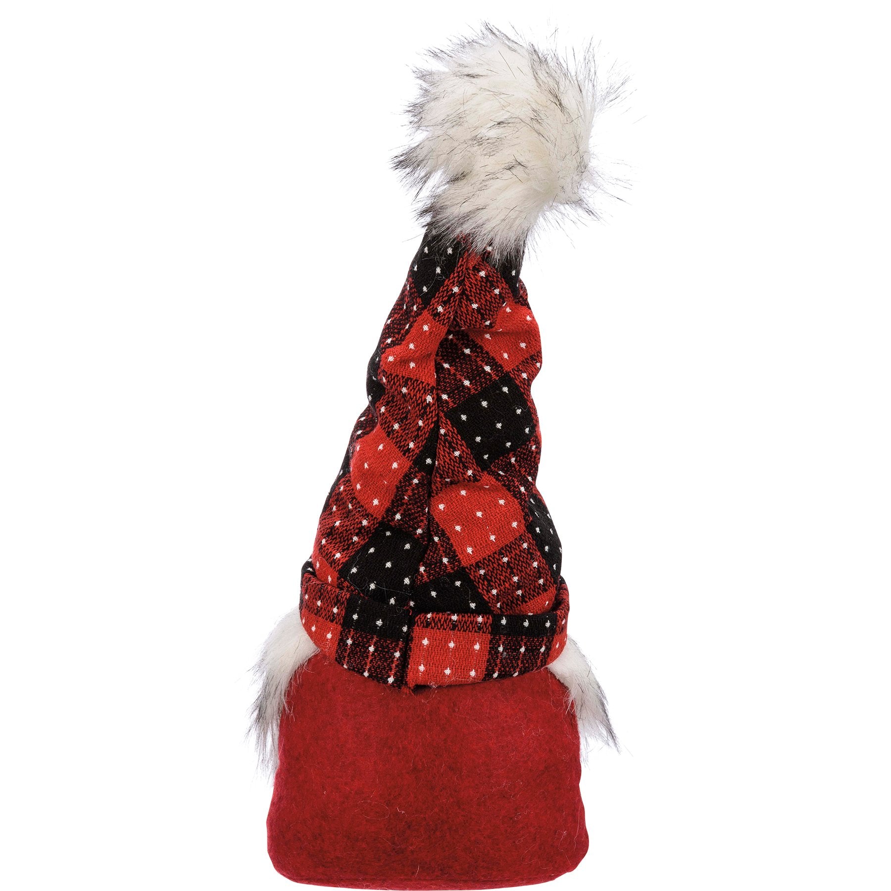 Charming Large Weighted Plaid Christmas Gnome Sitter Set - Festive Holiday Decor