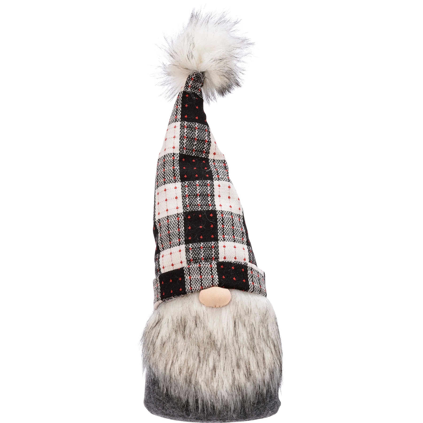 Charming Large Weighted Plaid Christmas Gnome Sitter Set - Festive Holiday Decor