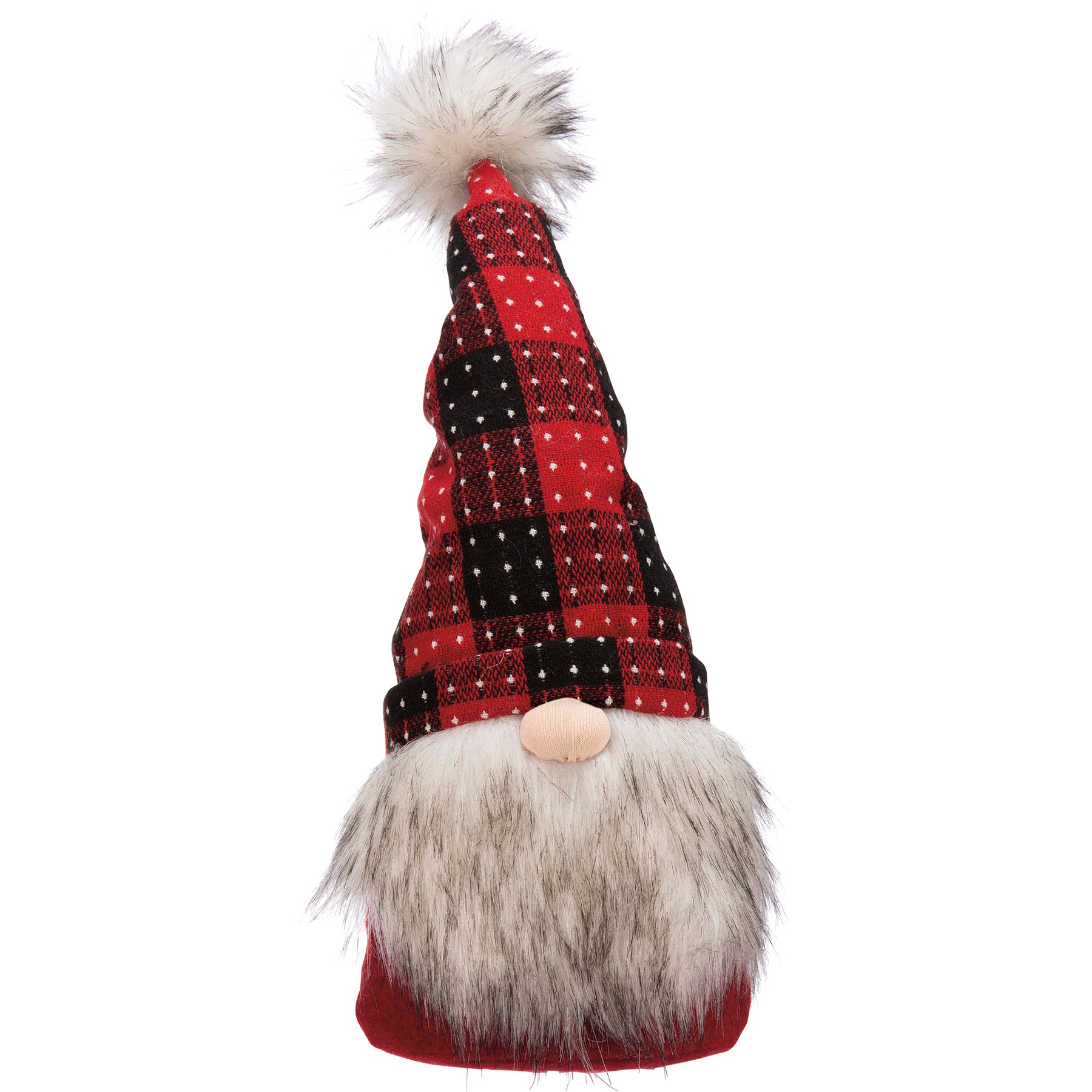 Charming Large Weighted Plaid Christmas Gnome Sitter Set - Festive Holiday Decor