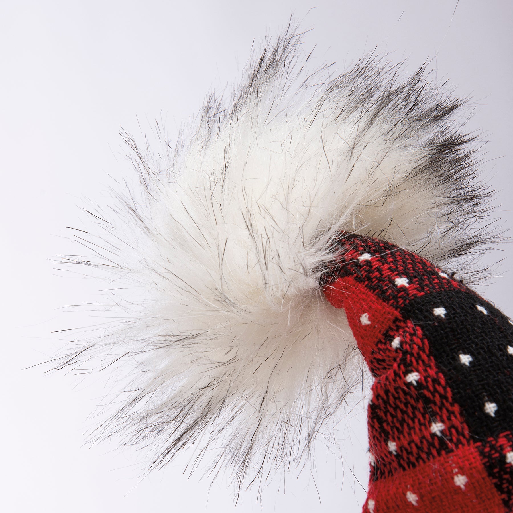 Charming Red Black Plaid Standing Gnome Sitter Set - Adjustable Holiday Decor