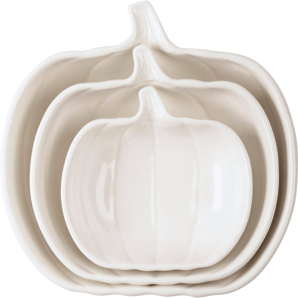 Delightful White Pumpkin Stoneware Plate Set - Festive Fall Table Decor