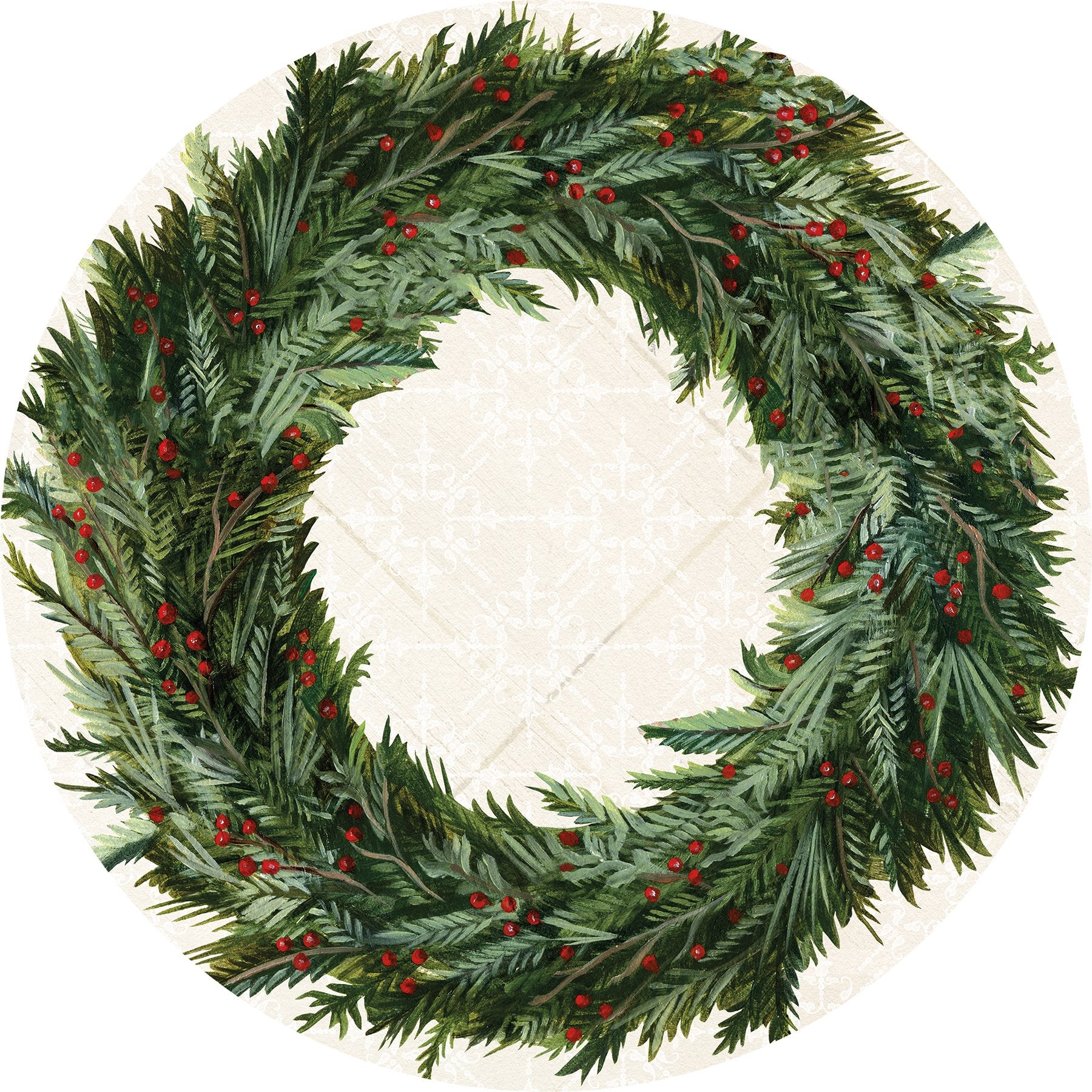 Festive Disposable Paper Christmas Wreath Placemats - 24 Count Holiday Table Decor