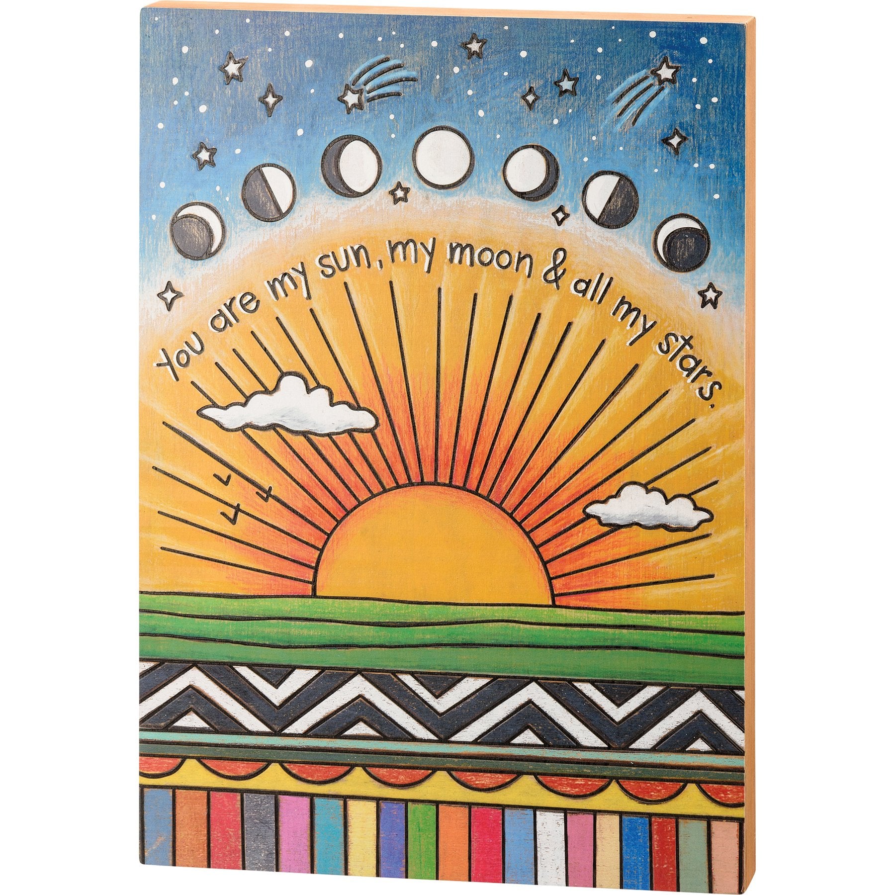 Charming Wooden 'You Are My Sun My Moon & All My Stars' Box Sign