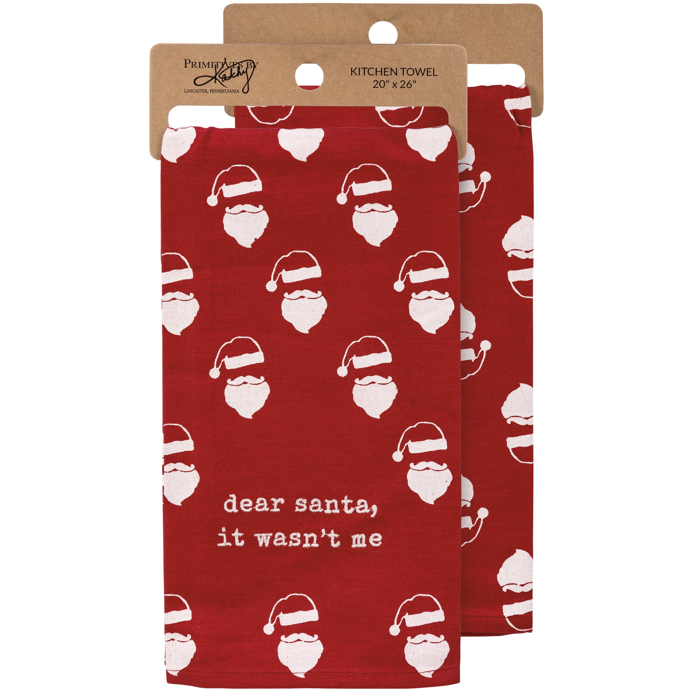 Funny 'Dear Santa It Wasn't Me' Christmas Kitchen Towel, Absorbent Cotton Linen