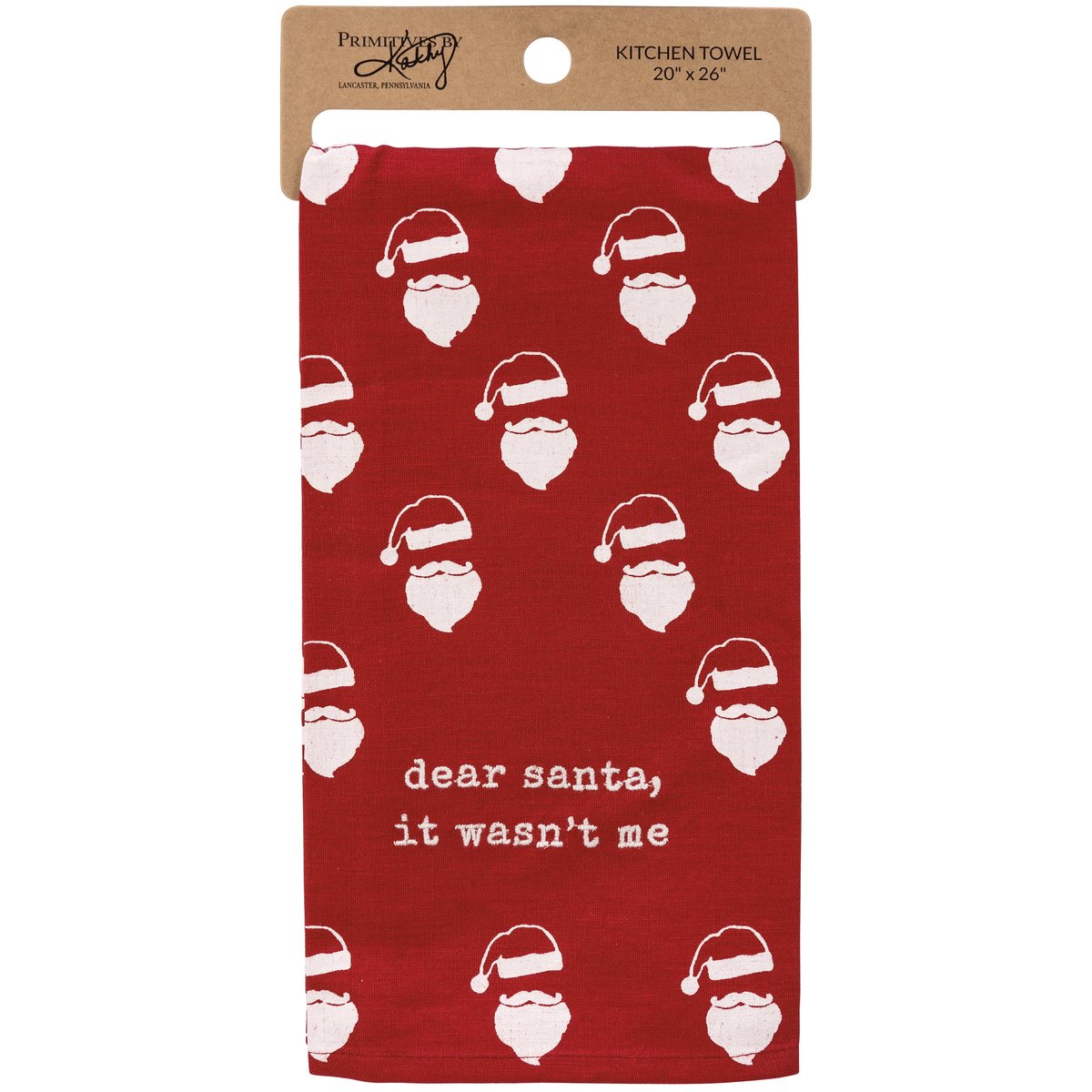 Funny 'Dear Santa It Wasn't Me' Christmas Kitchen Towel, Absorbent Cotton Linen