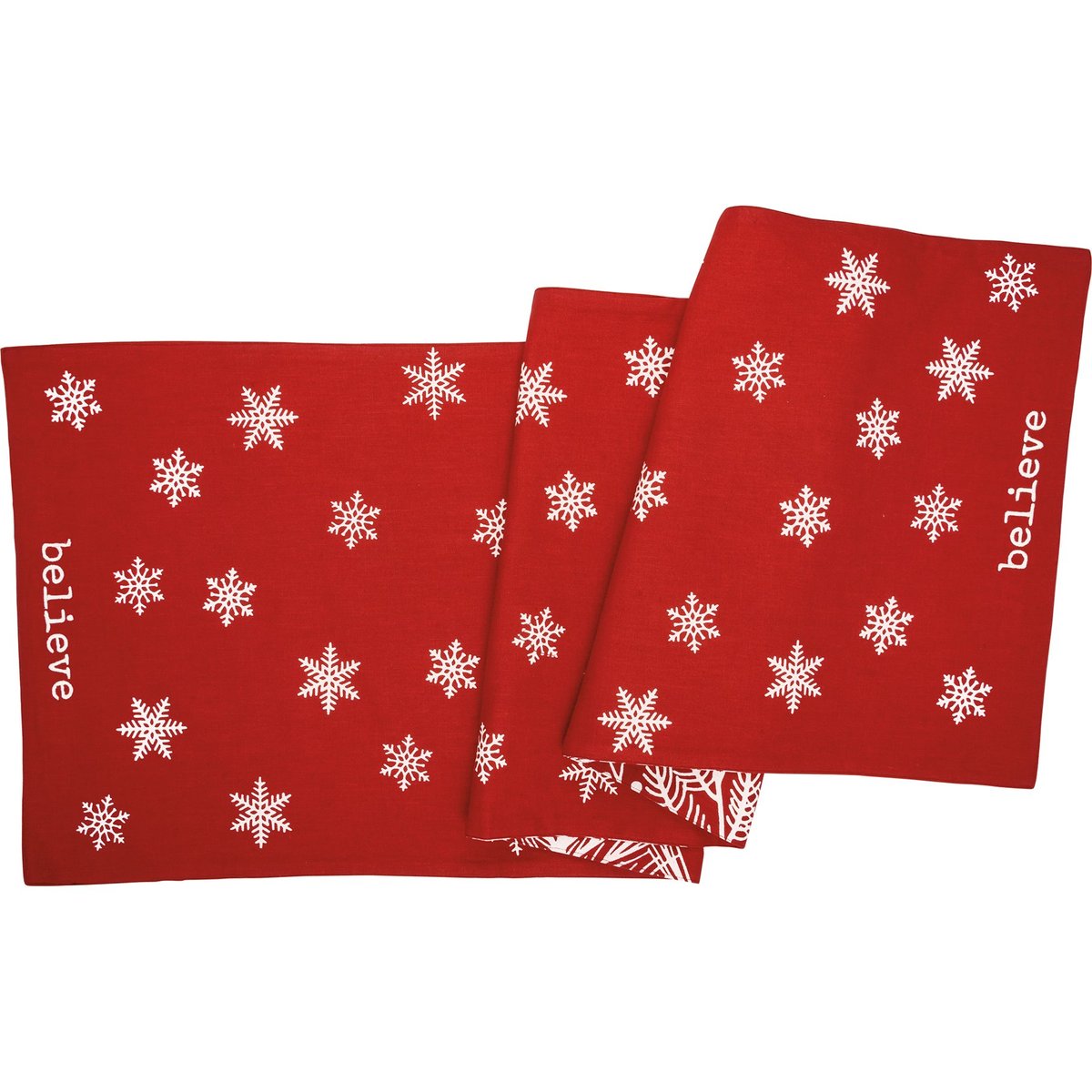 Festive Double-Sided Nordic Christmas Table Runner with Snowflake & Pine Branch Design