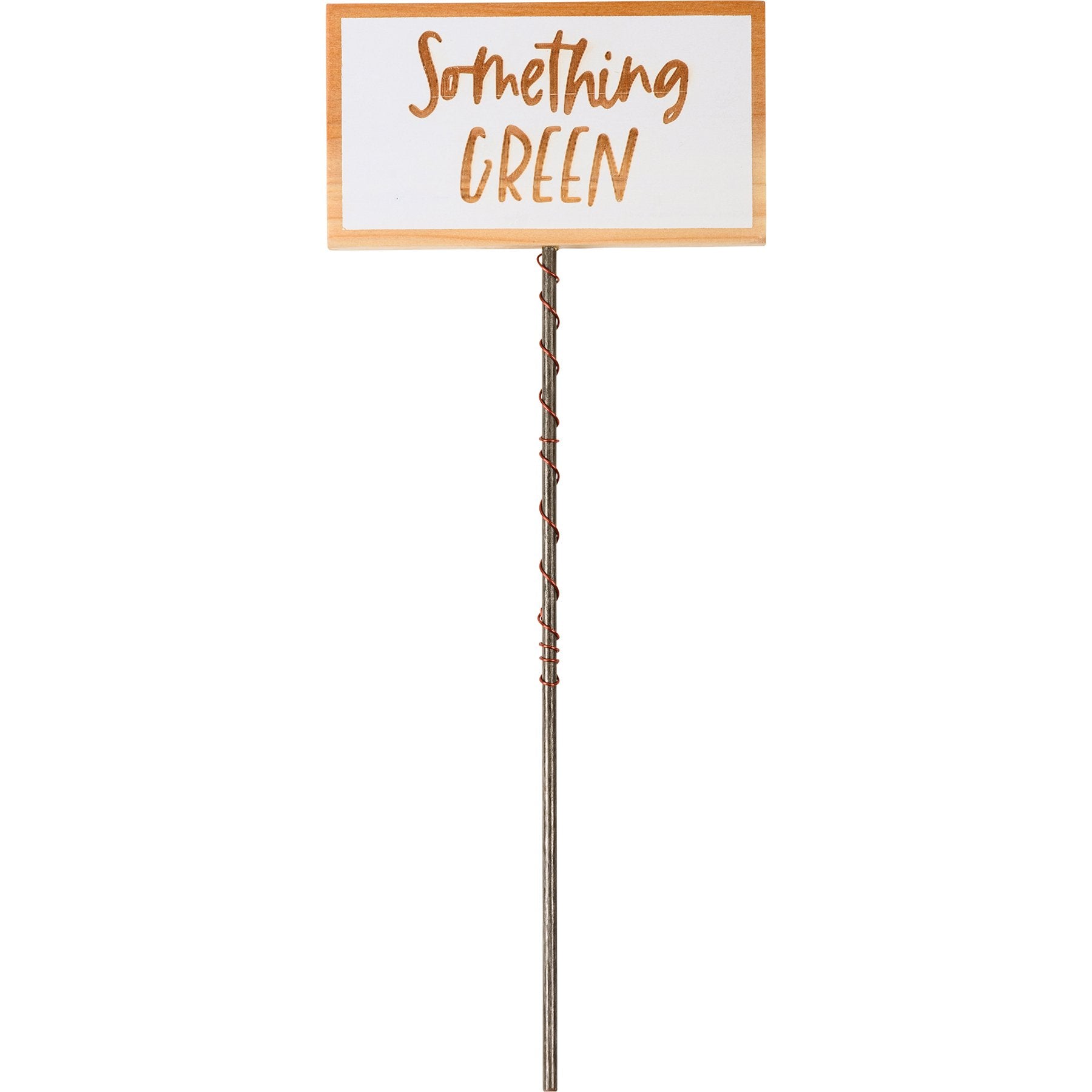 Six Humorous Garden Plant Marker Picks - Metal & Wood Sentiments Set