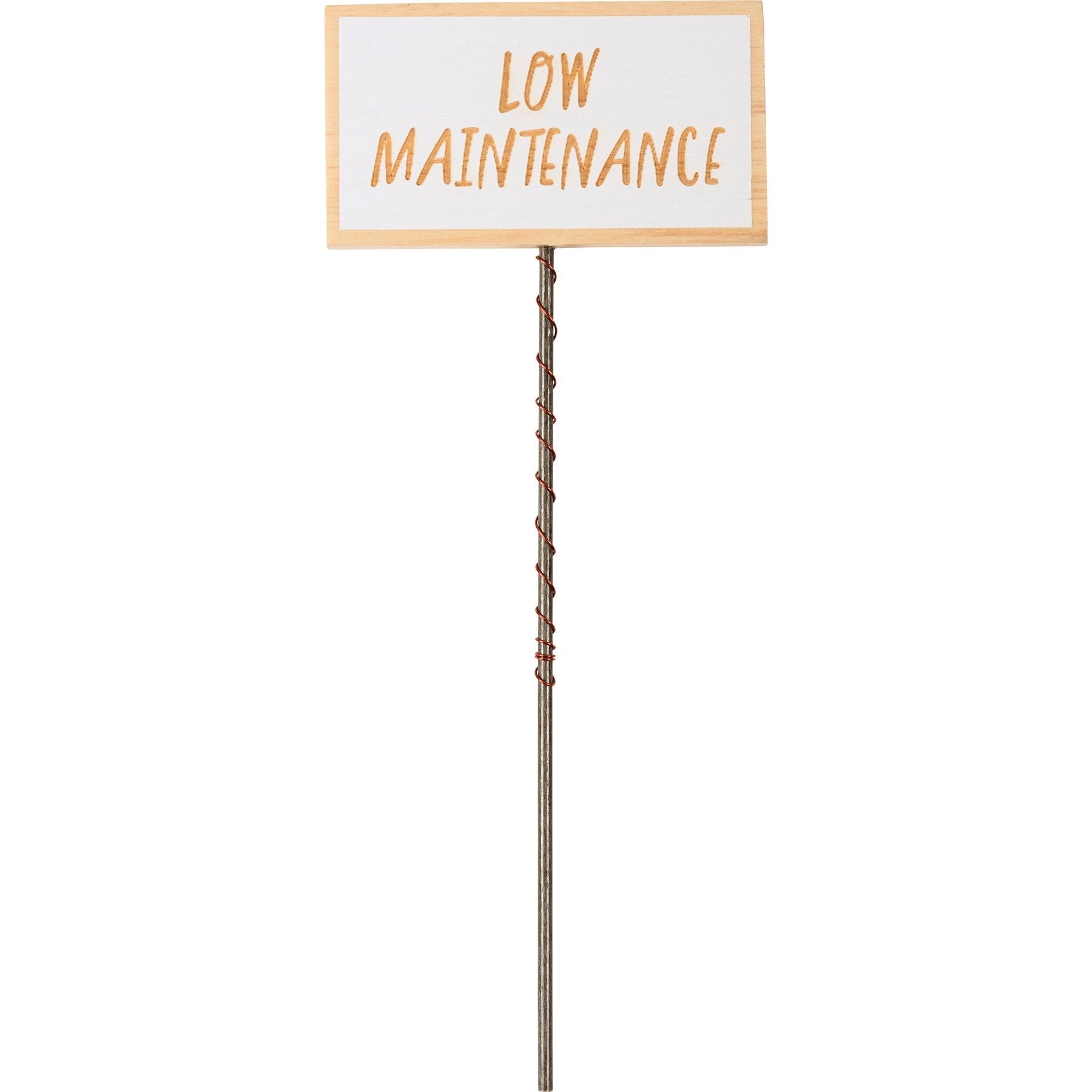 Six Humorous Garden Plant Marker Picks - Metal & Wood Sentiments Set