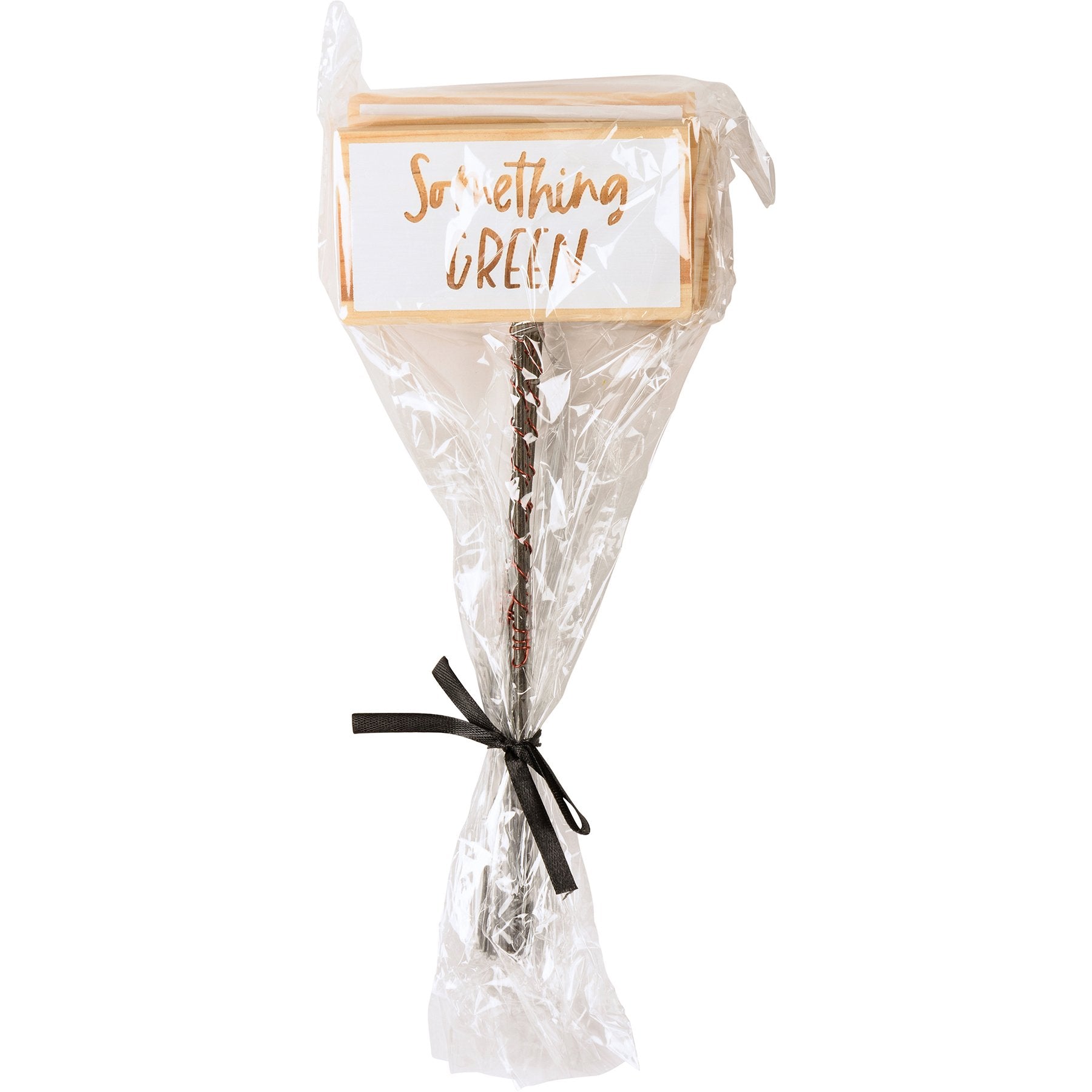 Six Humorous Garden Plant Marker Picks - Metal & Wood Sentiments Set