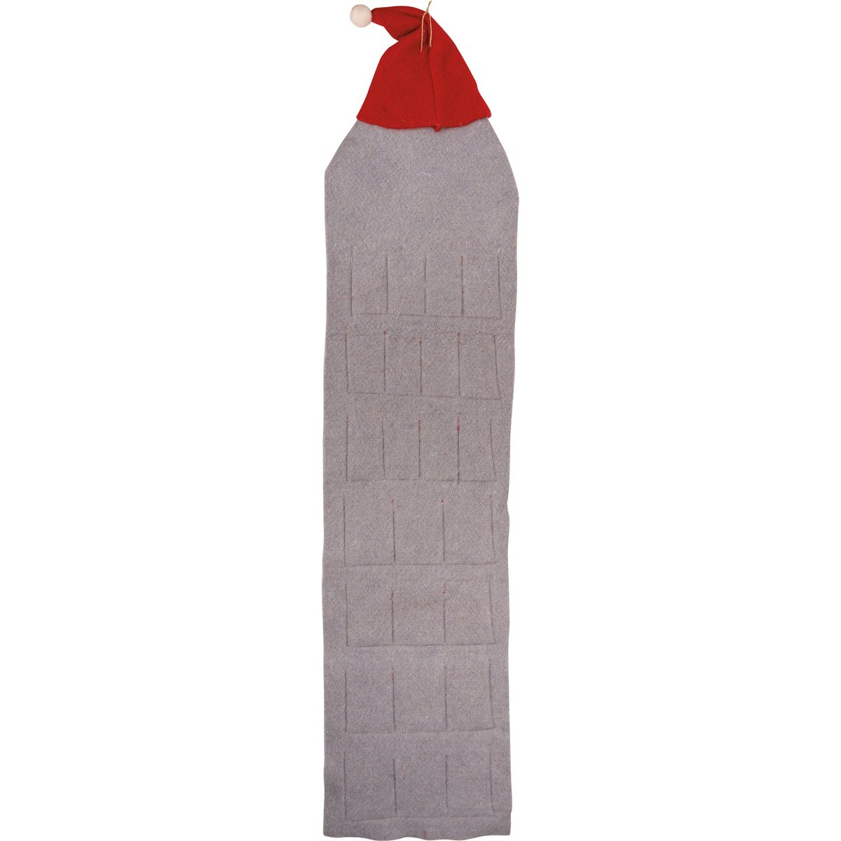 Whimsical Felt Santa Gnome Christmas Countdown Calendar with 24 Pockets