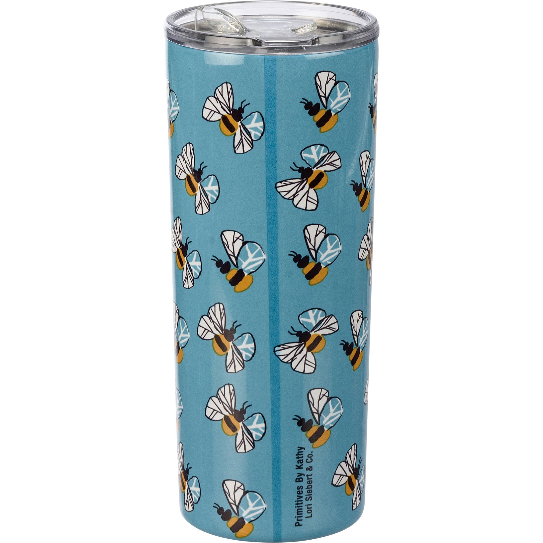 Insulated Stainless Steel Bee Happy Travel Coffee Tumbler with Lid, 20 oz