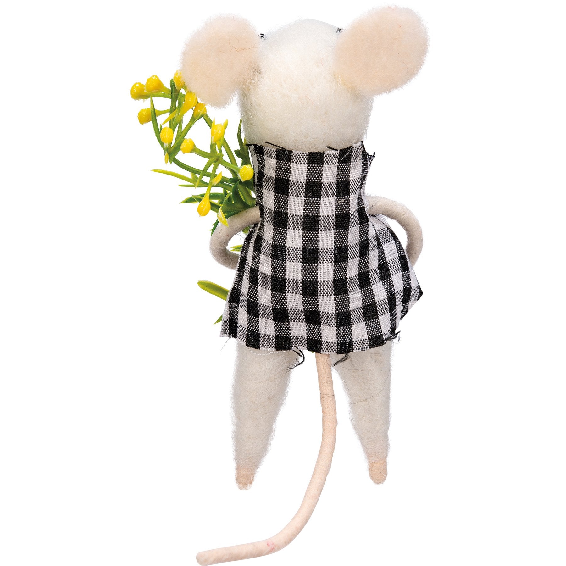 Whimsical Plaid Felt Mice Figurines - Sam & Sue Decorative Critter Set