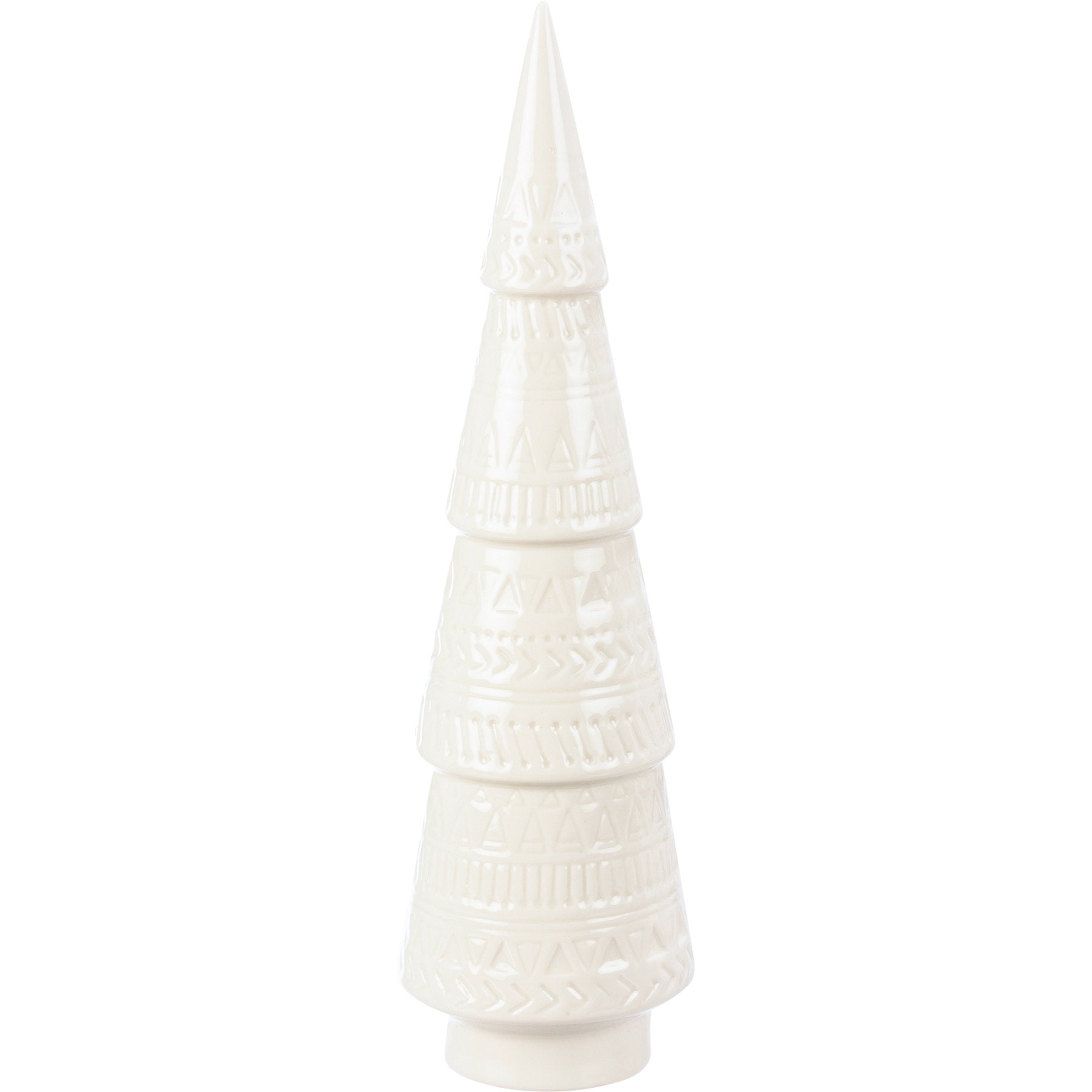 Charming White Ceramic Winter Christmas Tree Set - 3-Piece Festive Decor