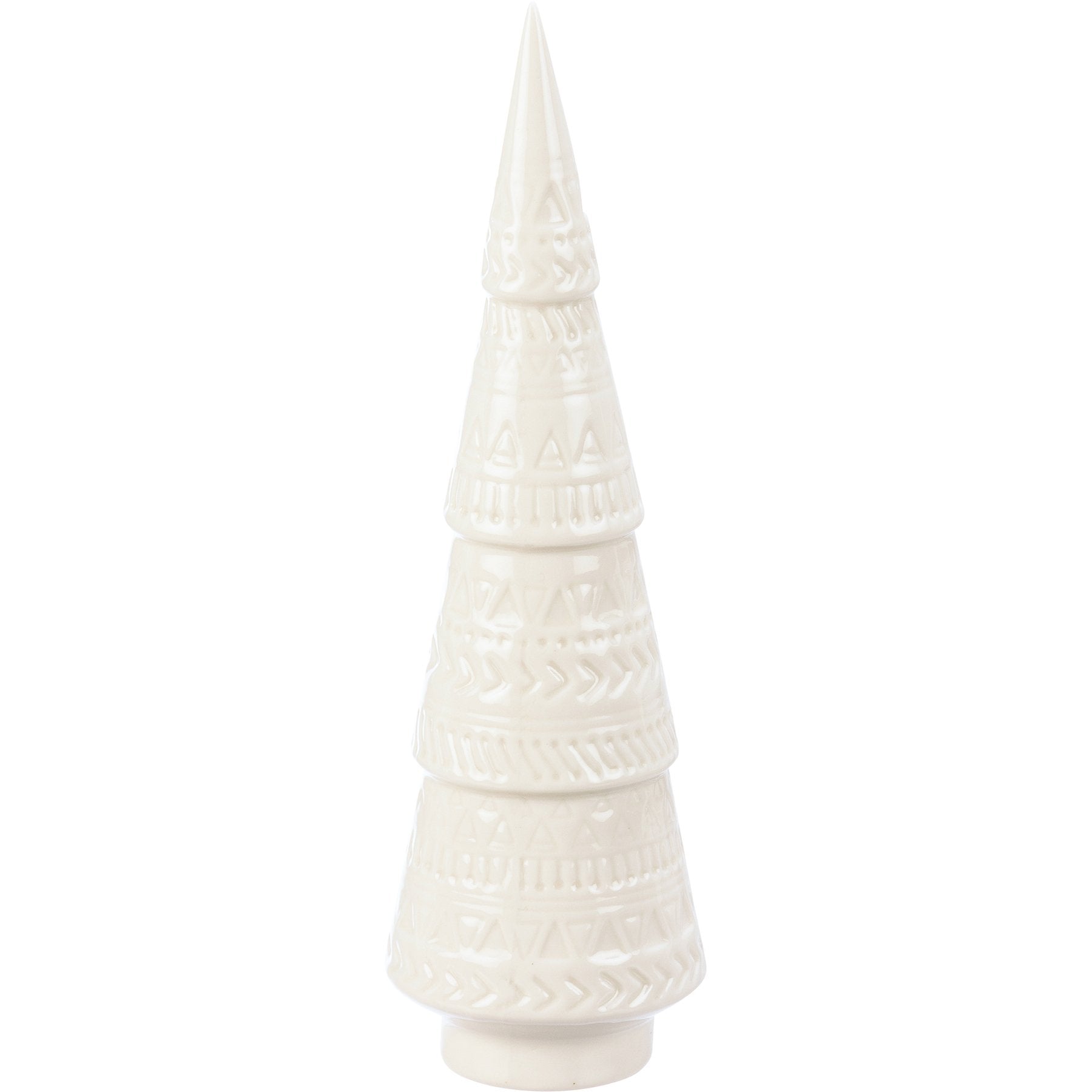 Charming White Ceramic Winter Christmas Tree Set - 3-Piece Festive Decor