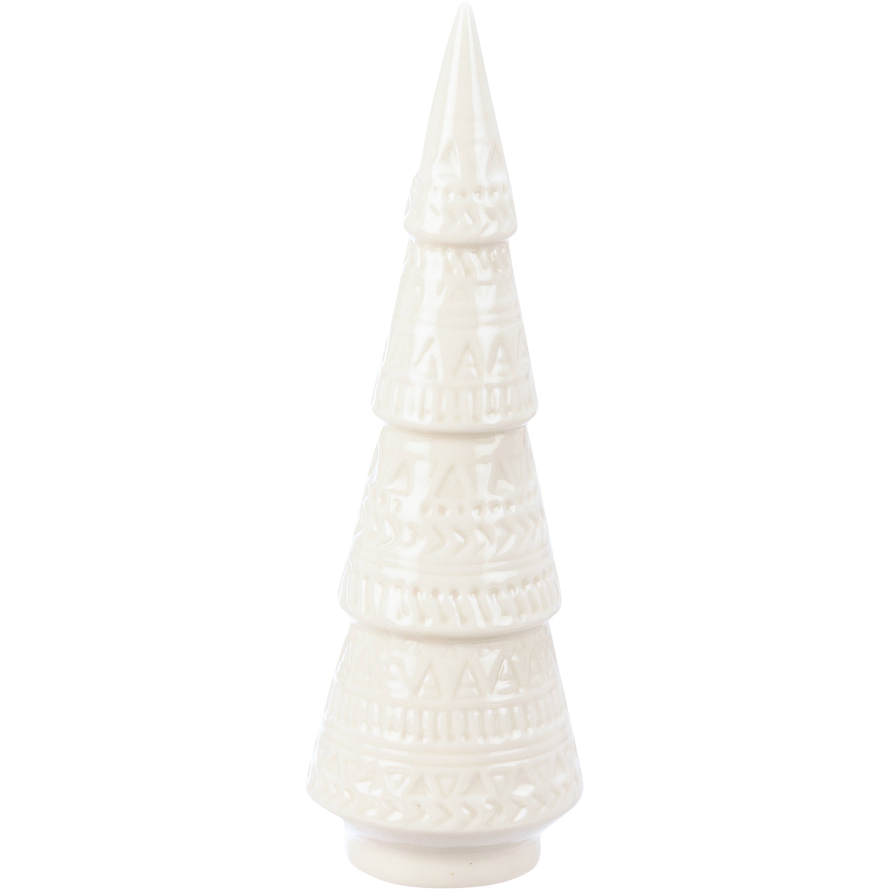 Charming White Ceramic Winter Christmas Tree Set - 3-Piece Festive Decor