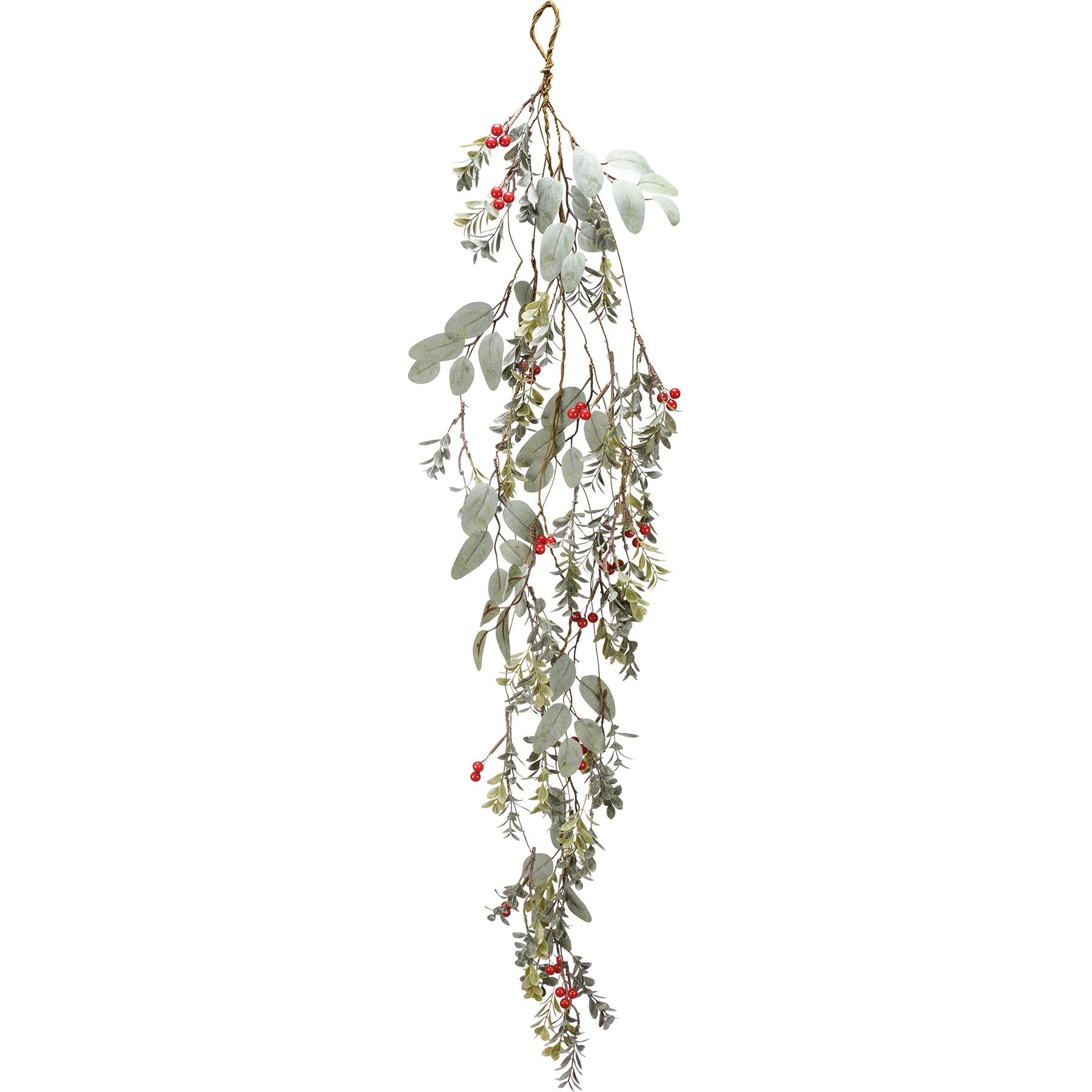 Lifelike Eucalyptus & Red Berries Garland - Festive Holiday & Winter Home Decor