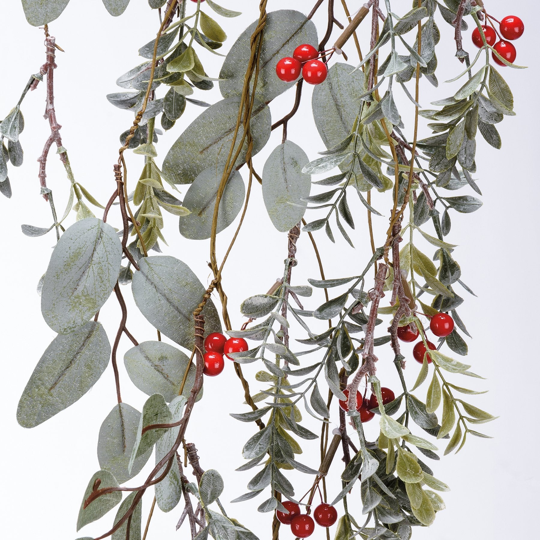 Lifelike Eucalyptus & Red Berries Garland - Festive Holiday & Winter Home Decor