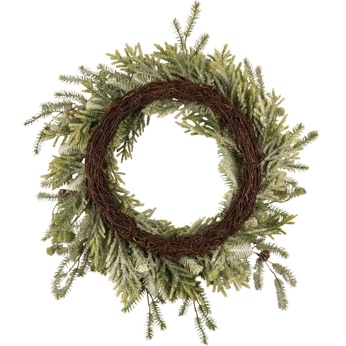 Festive Large Mixed Evergreen Wreath with Pinecones for Classic Holiday Decor