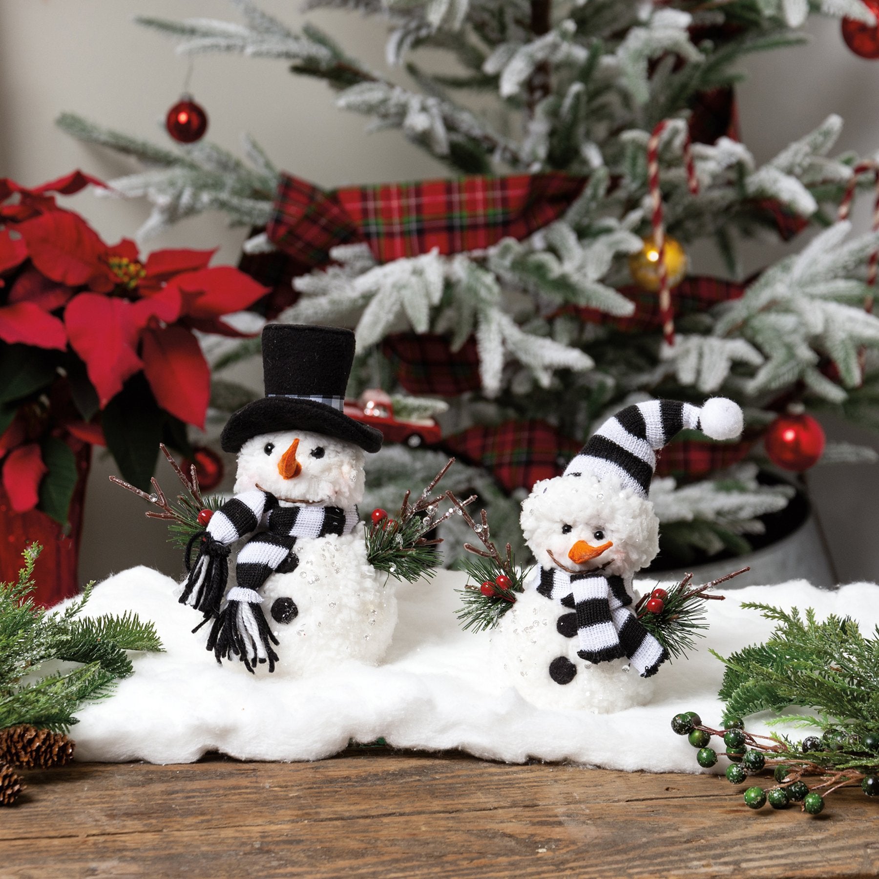 Charming Mr. & Mrs. Snowman Critter Set with Festive Winter Accents